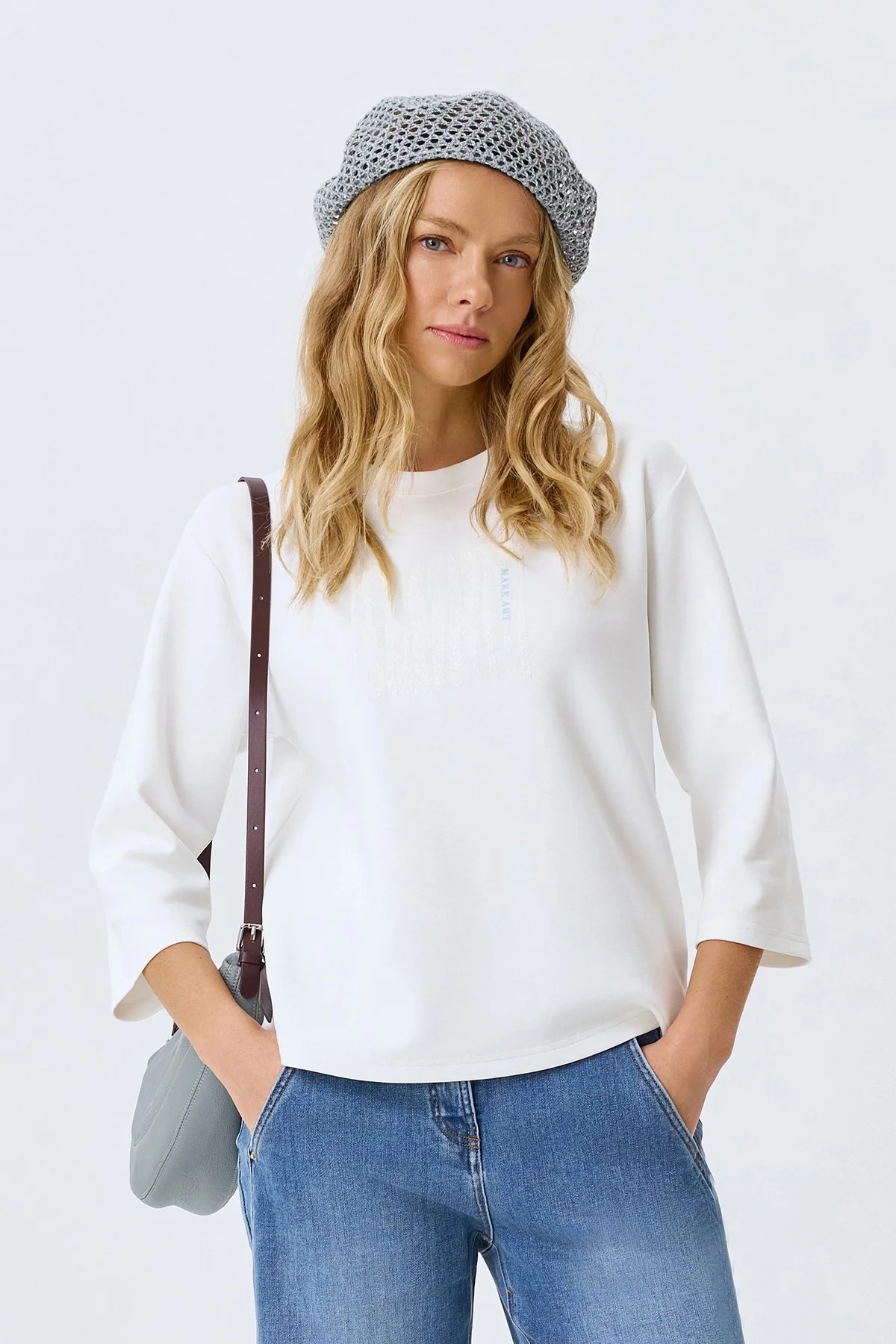 Oversize джемпер с рукавами 3/4, 38