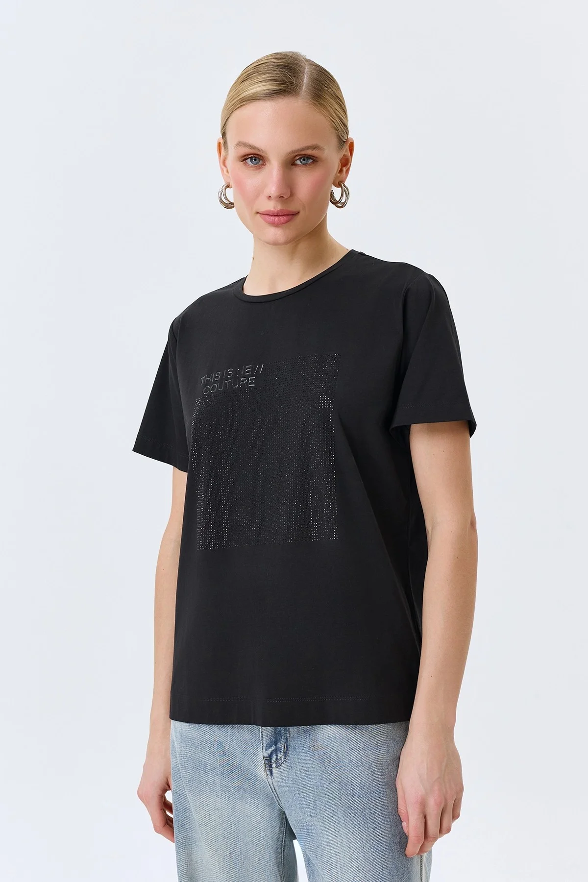 Футболка с искрящимися стразами, 42