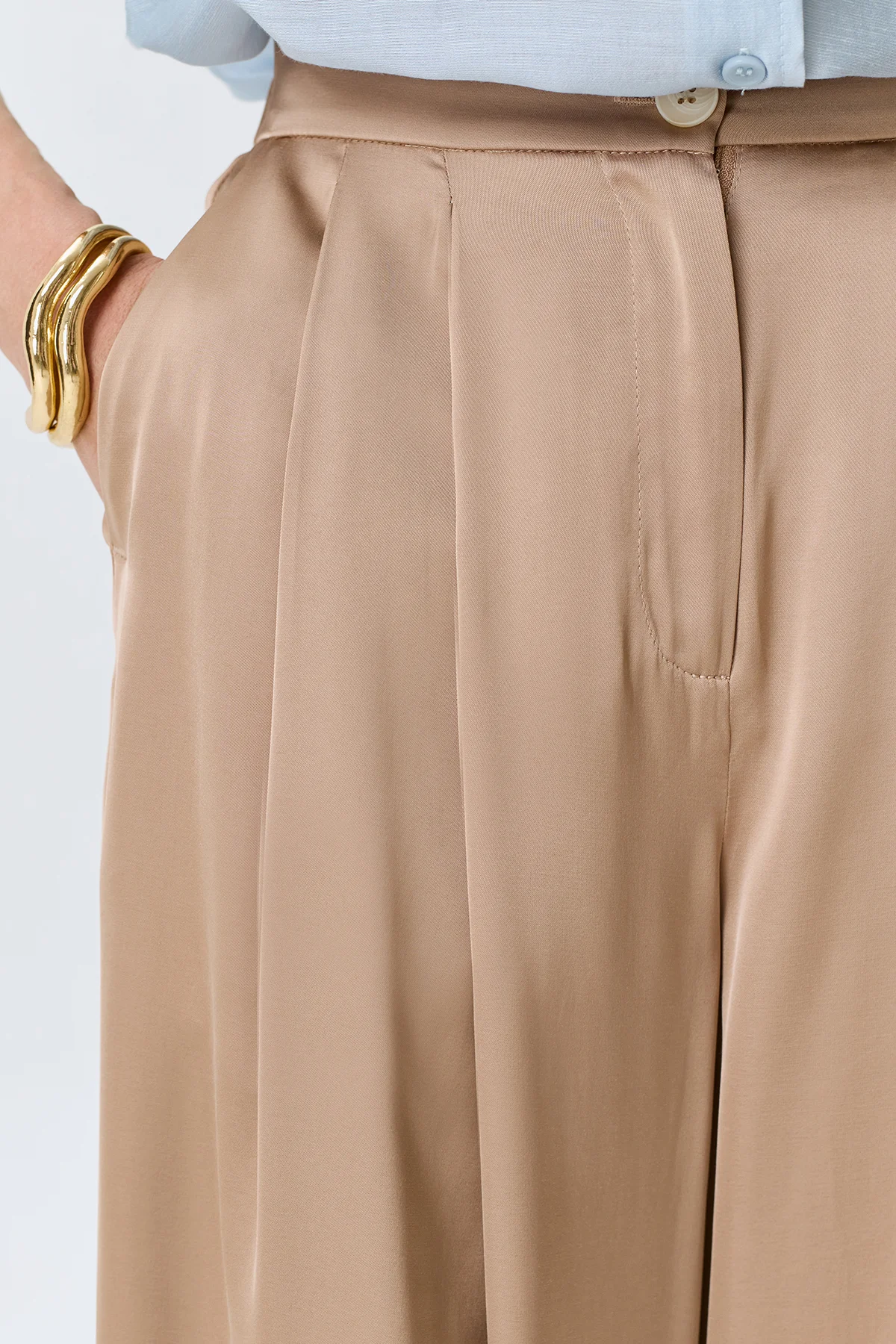 Сатиновые брюки палаццо, 48