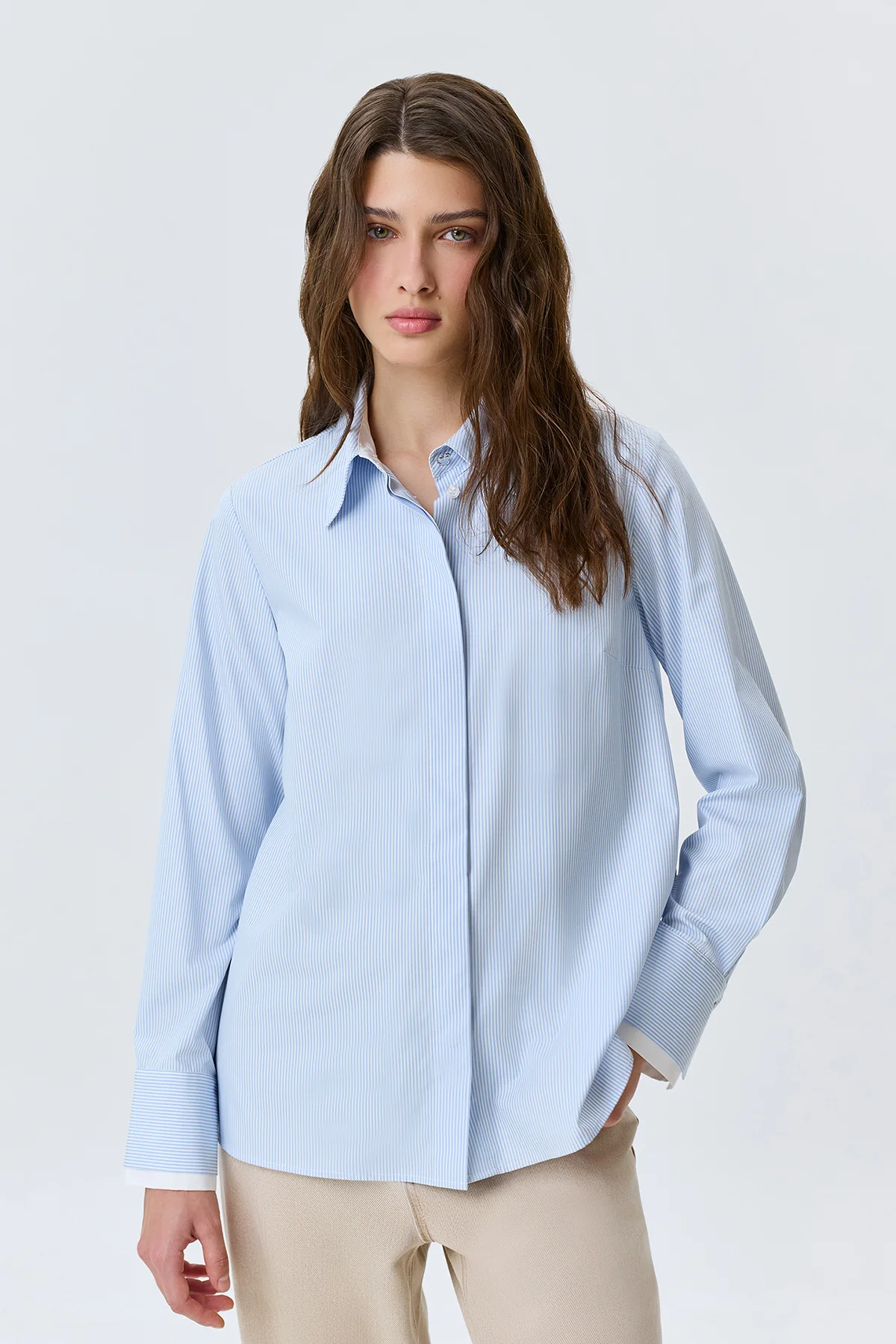 Базовая блузка из бамбукового волокна, 48