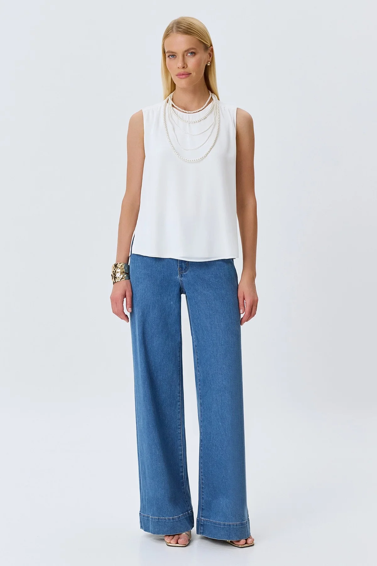 Комбинированный топ с шифоном, 40