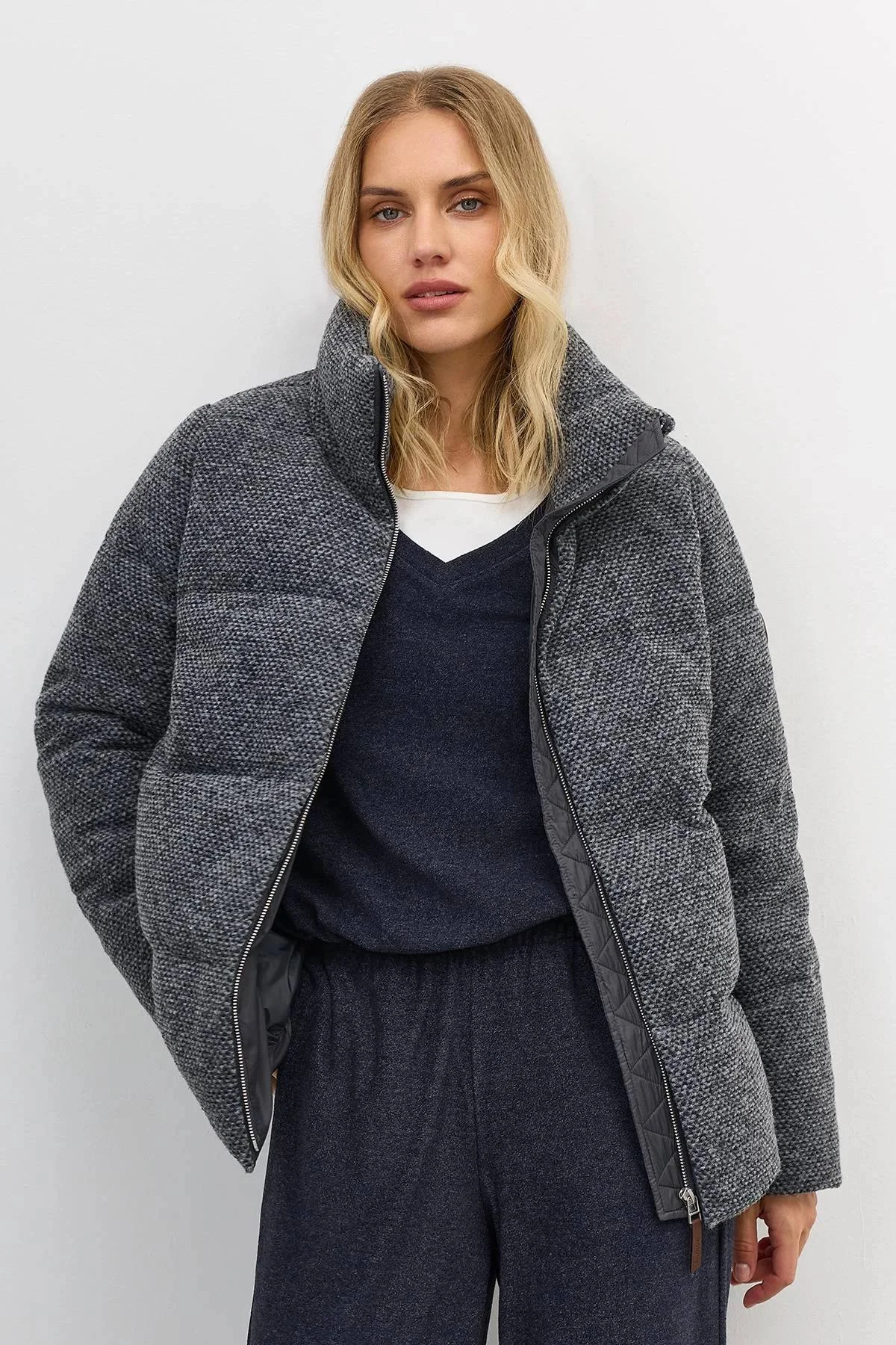 Минималистичная комбинированная куртка, 52