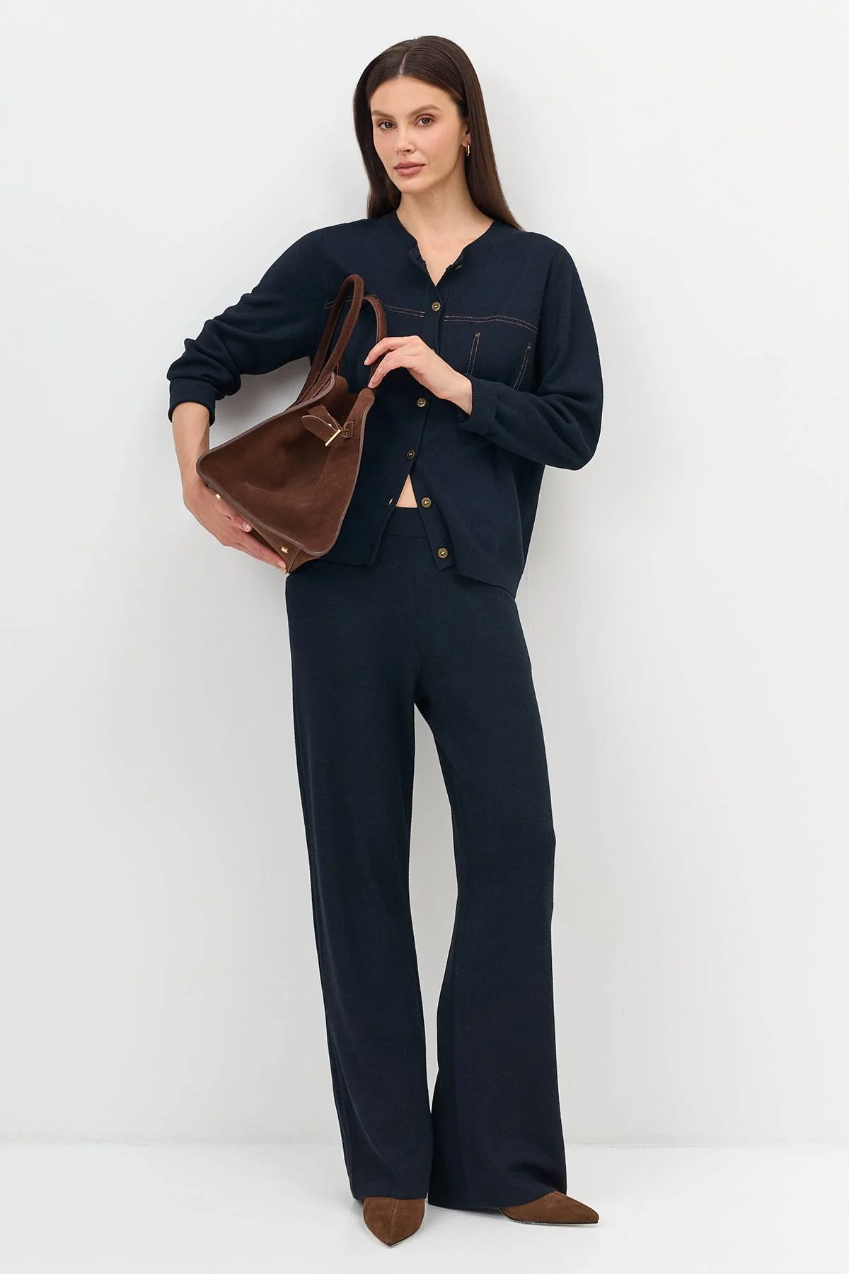 Лимитированная серия вязаные жаккардовые брюки и ремень, 34