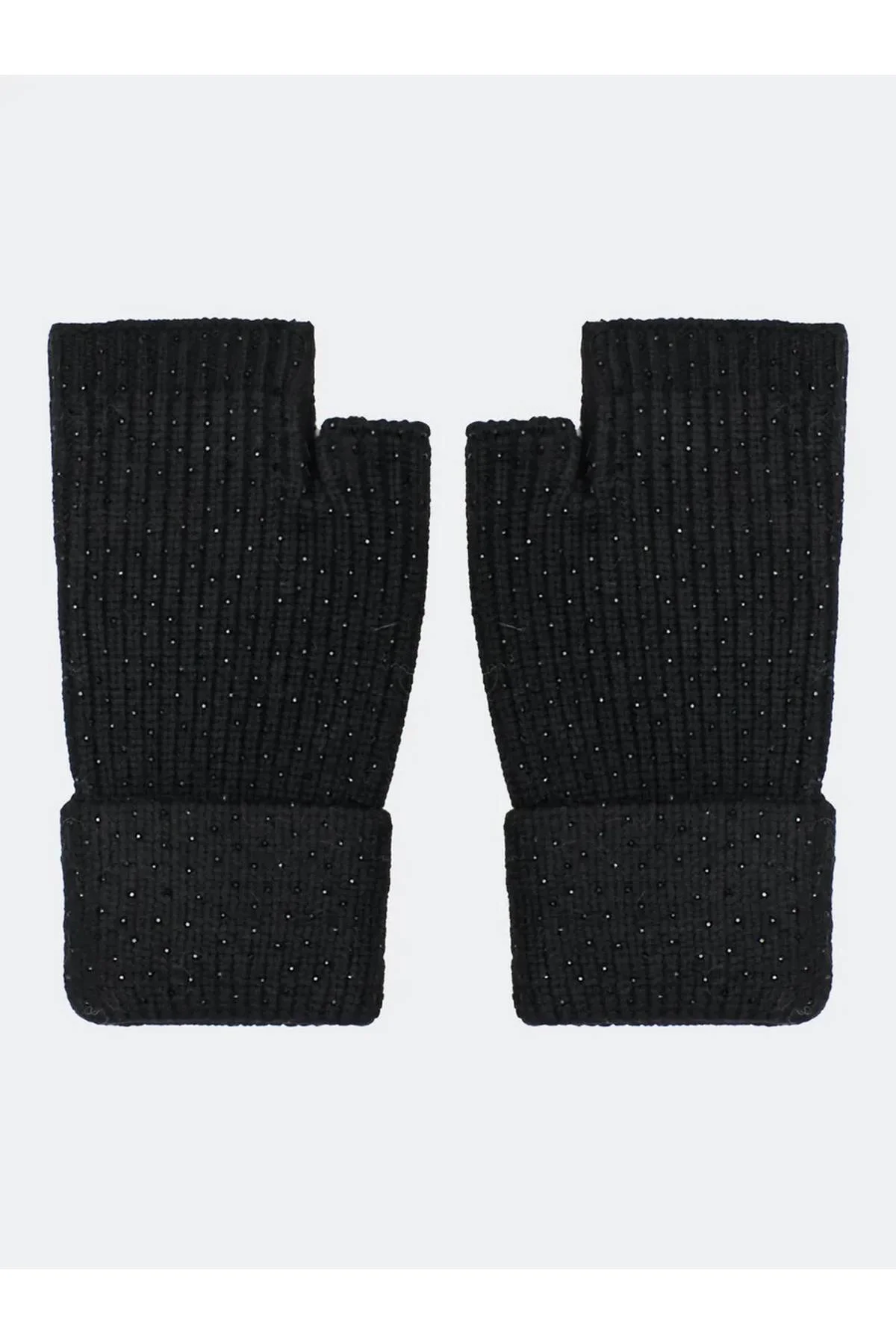 Черные митенки вязаные теплые зимние, One