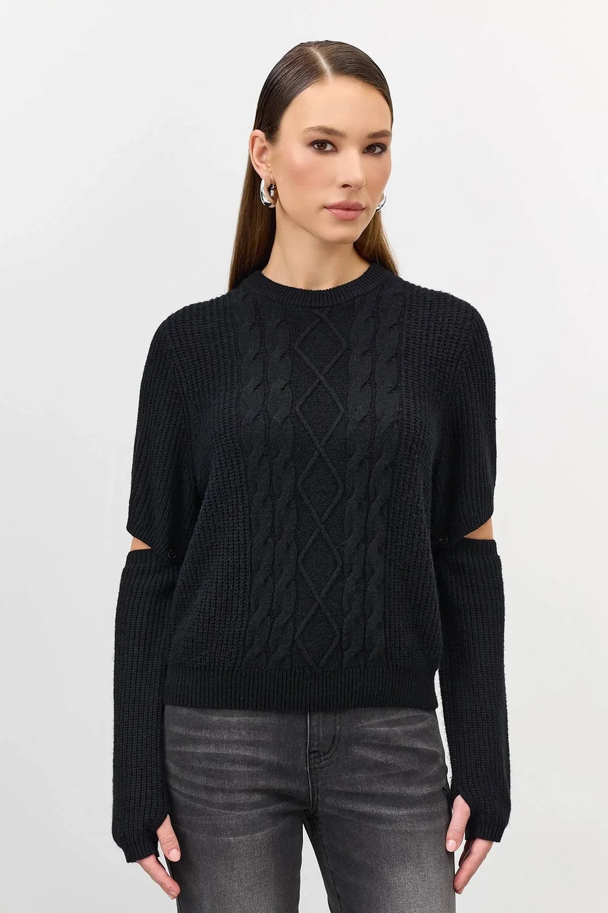 Свитер со съемными рукавами, 40