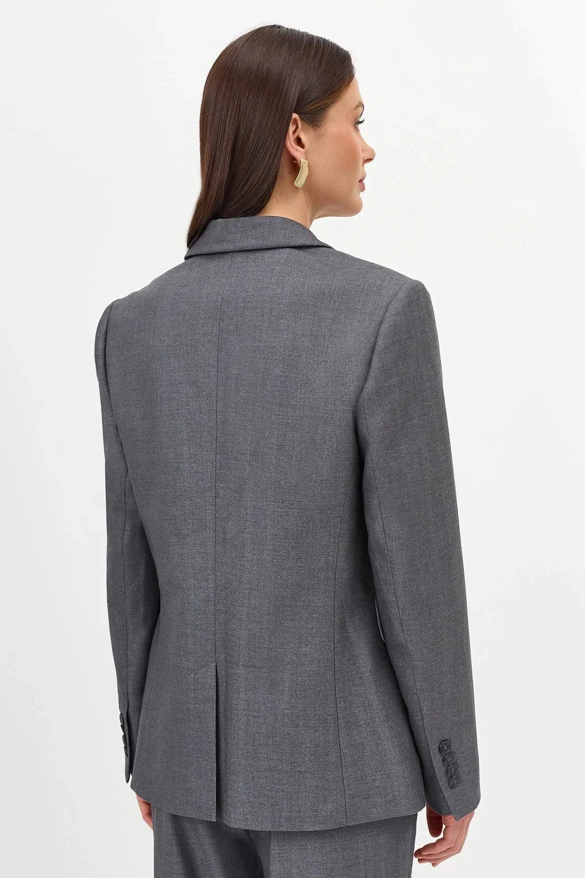 Однобортный жакет с тенселем и шерстью, 44