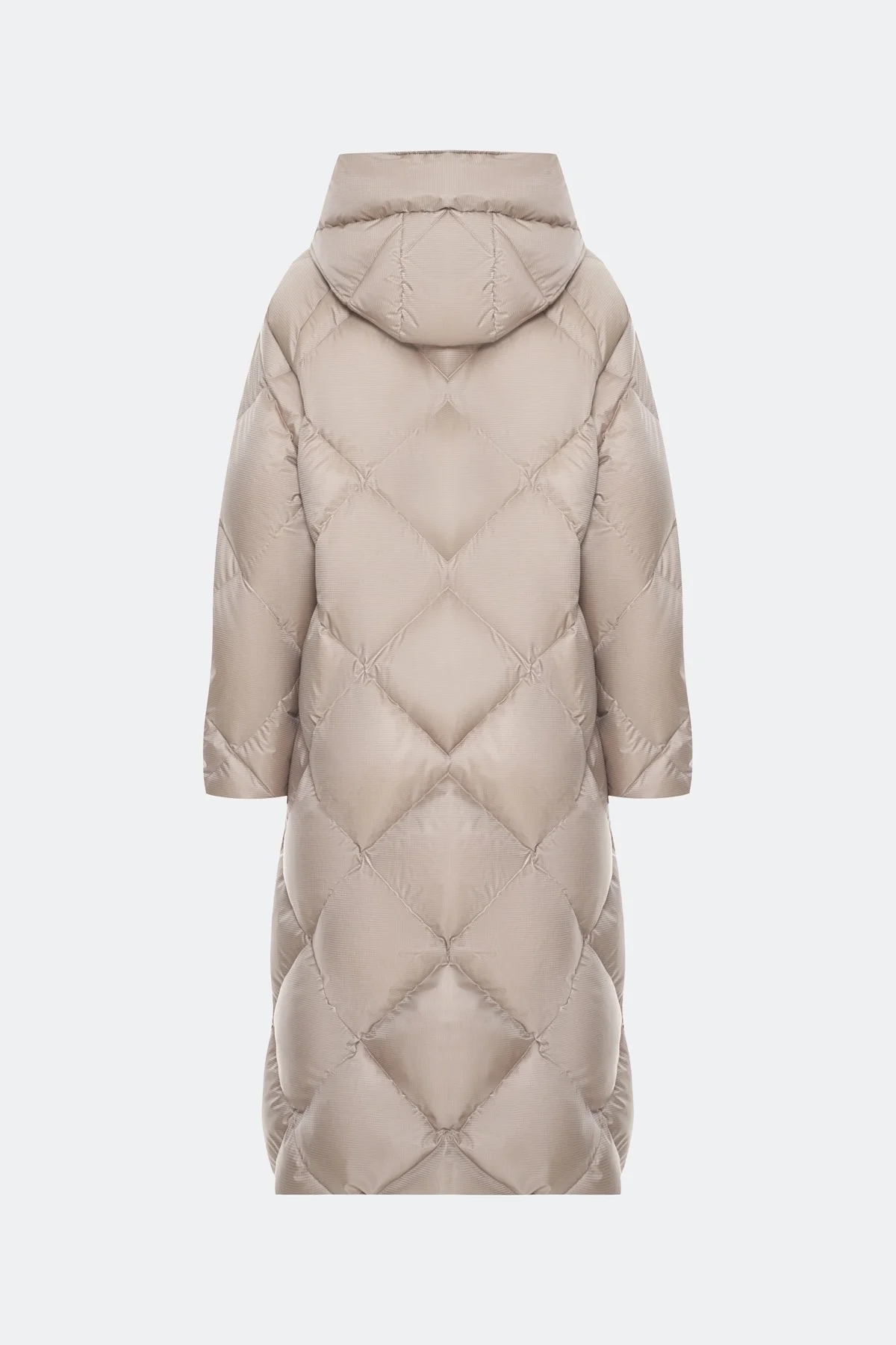 Пуховое пальто из фактурной ткани, 44