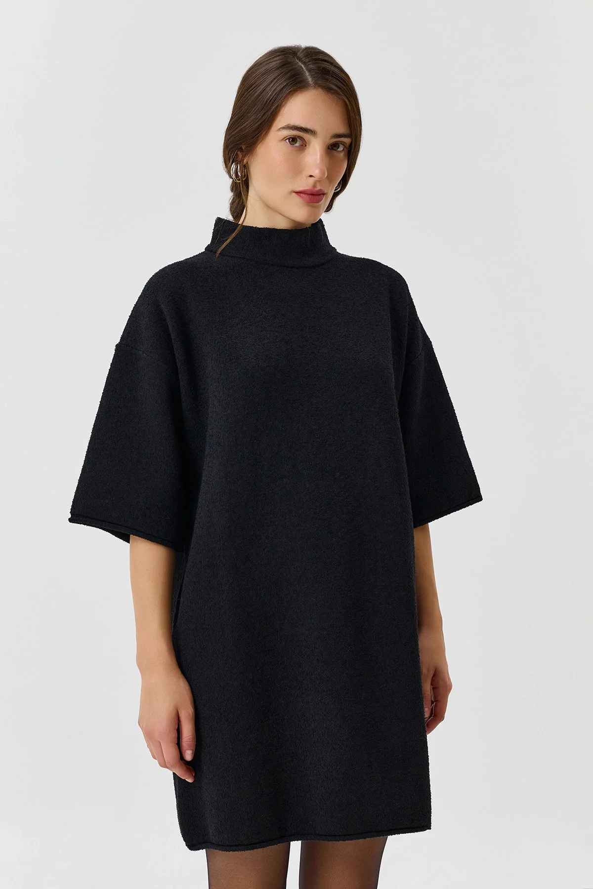 Oversize платье из трикотажа "букле", 40
