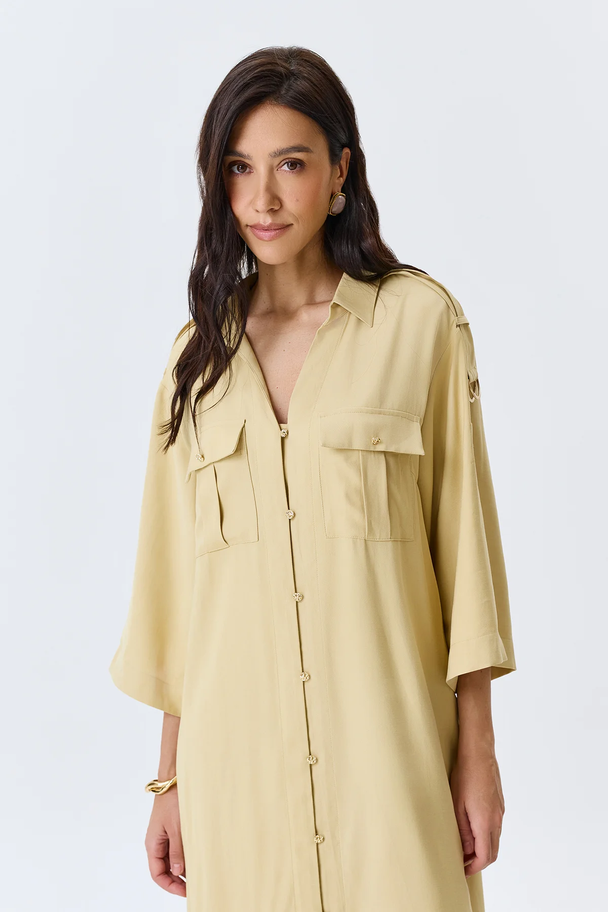 Приталенное платье-рубашка, 50