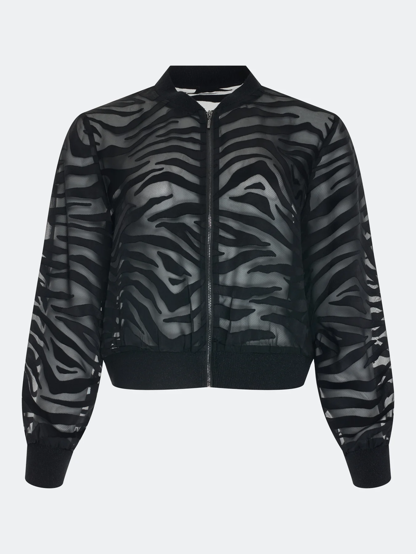 Полупрозрачный бомбер с анималистичным принтом, 46