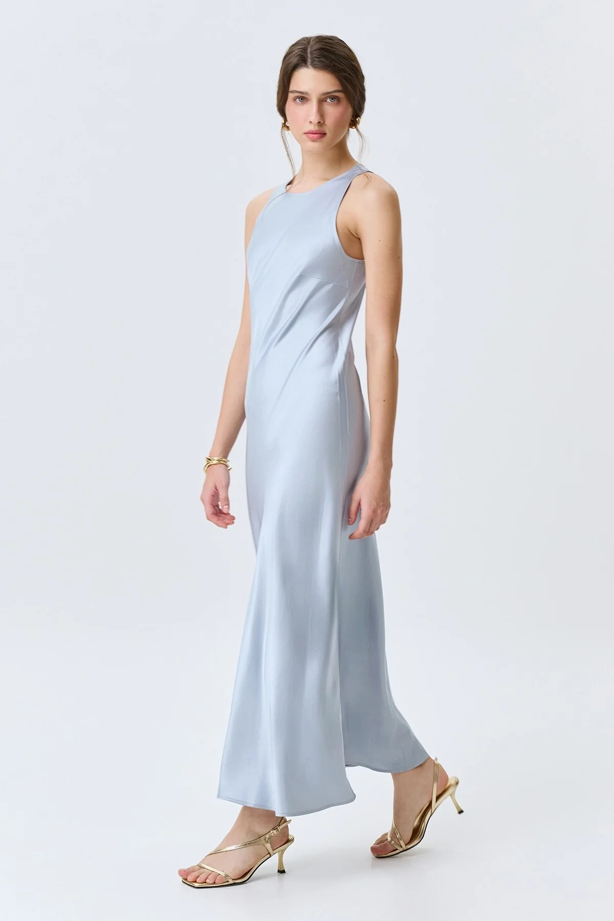 Сатиновое платье из смесовой вискозы, 50