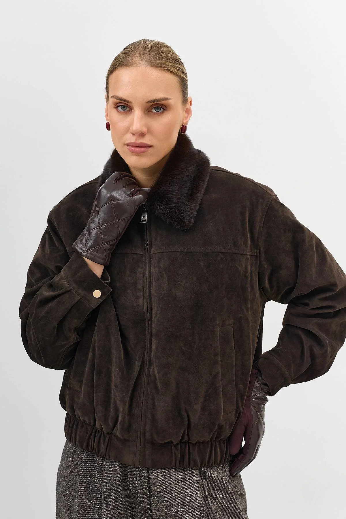 Черные утепленные варежки в спортивном стиле, One