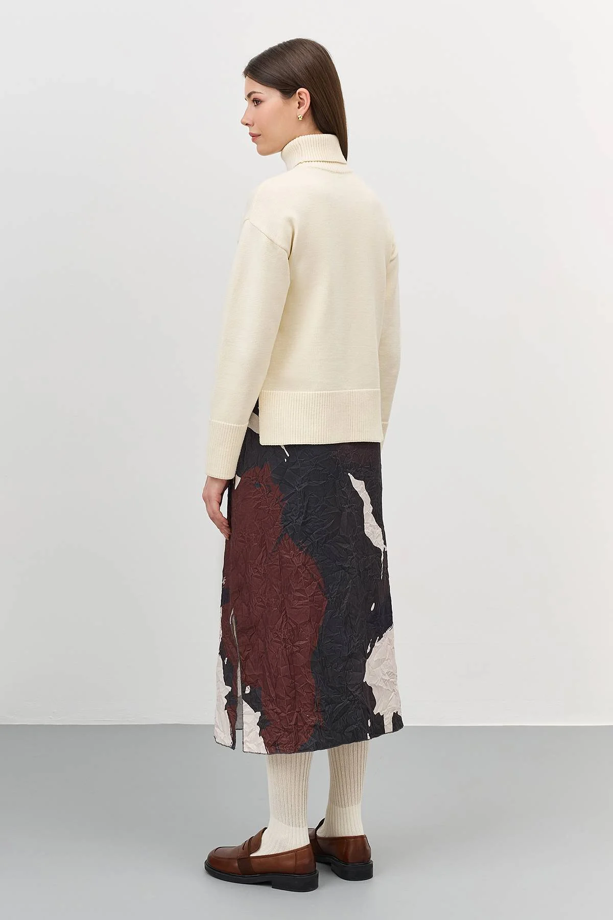 Лимитированная серия джемпер с воротником гольф и ремень, 52