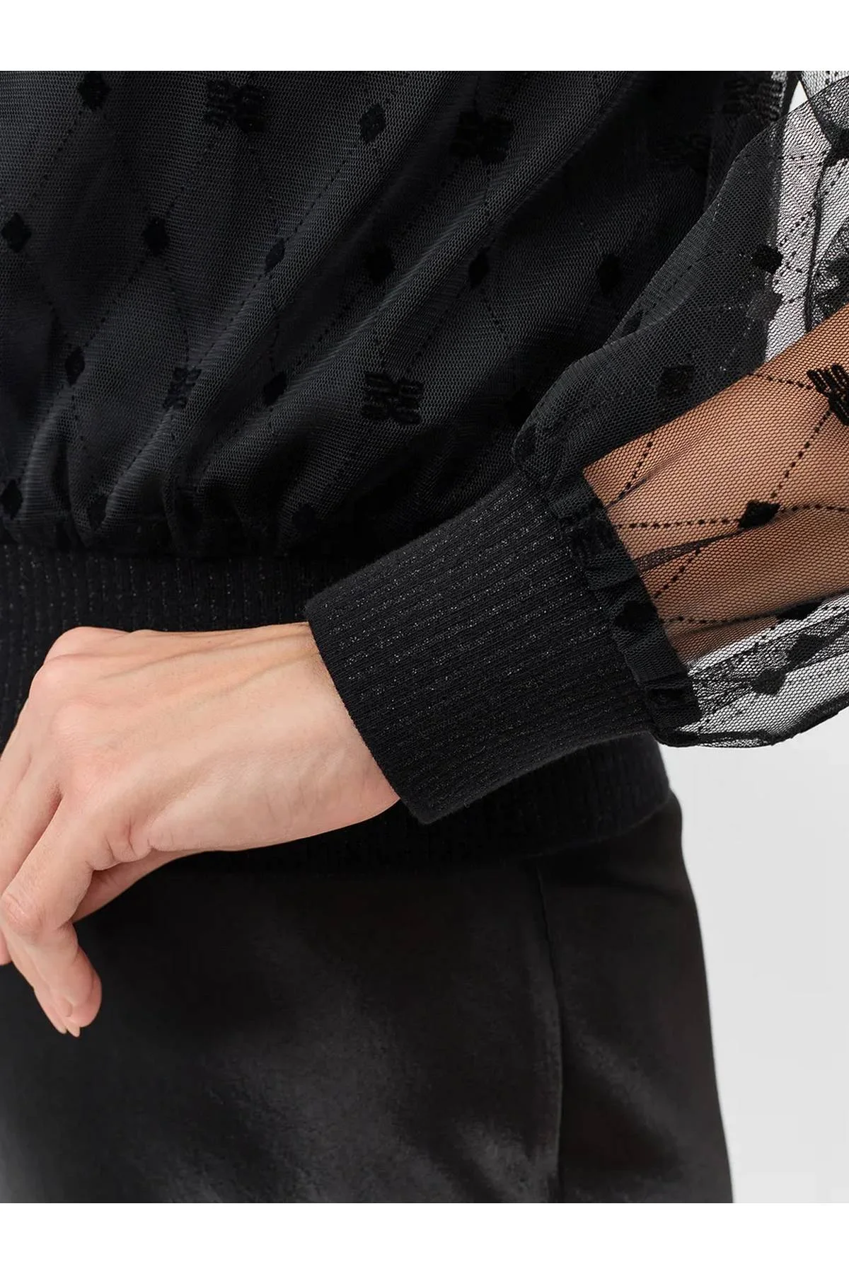 Лимитированная серия эффектный бомбер из прозрачной сетки и ремень, 34