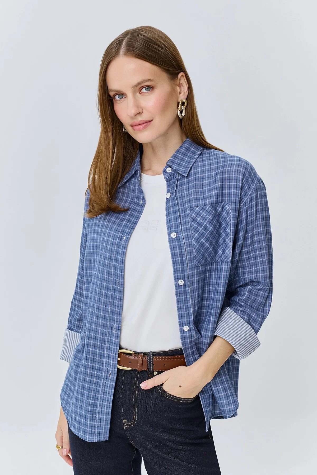 Рубашка в клетку из 100% хлопка, 40