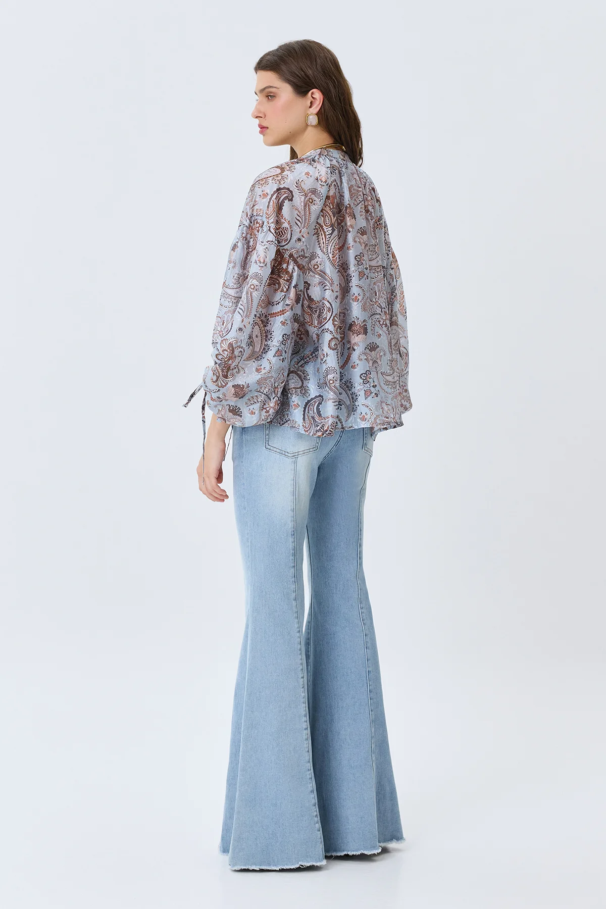 Романтичная блузка с принтом "Пейсли", 42