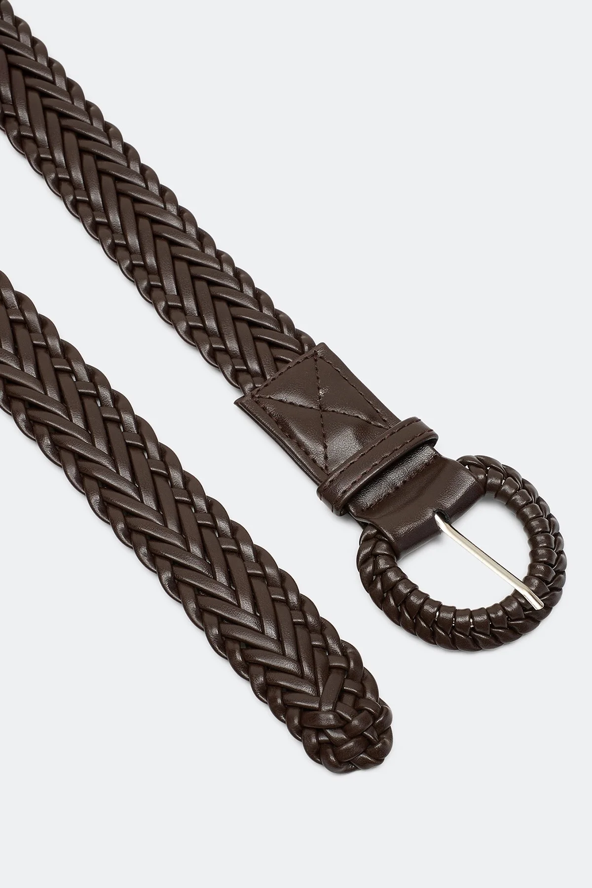 Плетеный ремень с узором "елочка", М