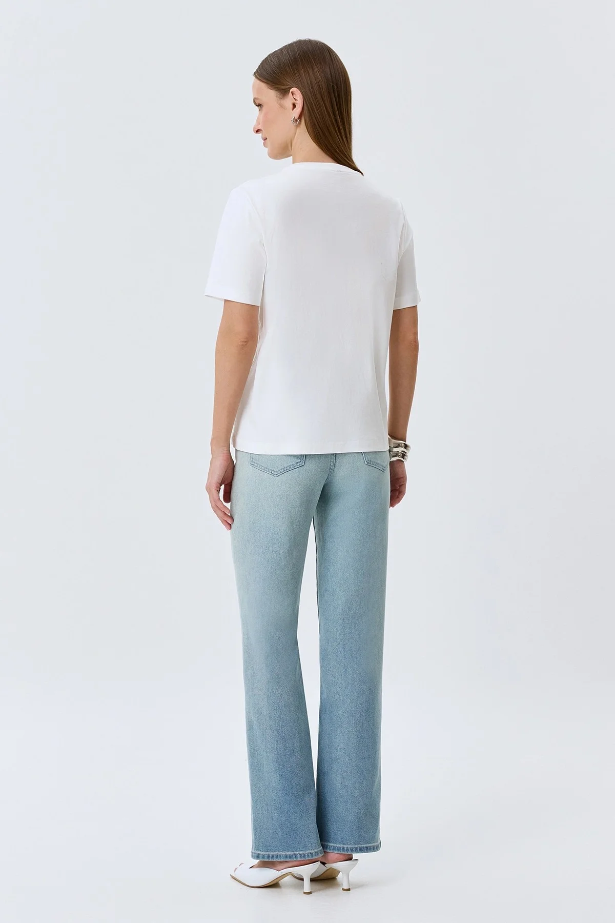 Светлые джинсы Wide leg, 44