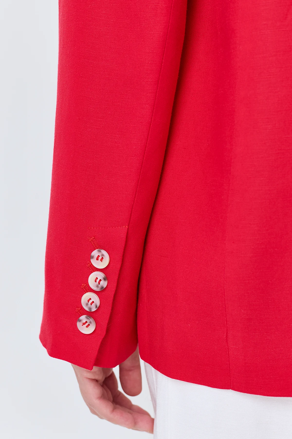 Льняной однобортный жакет, 48