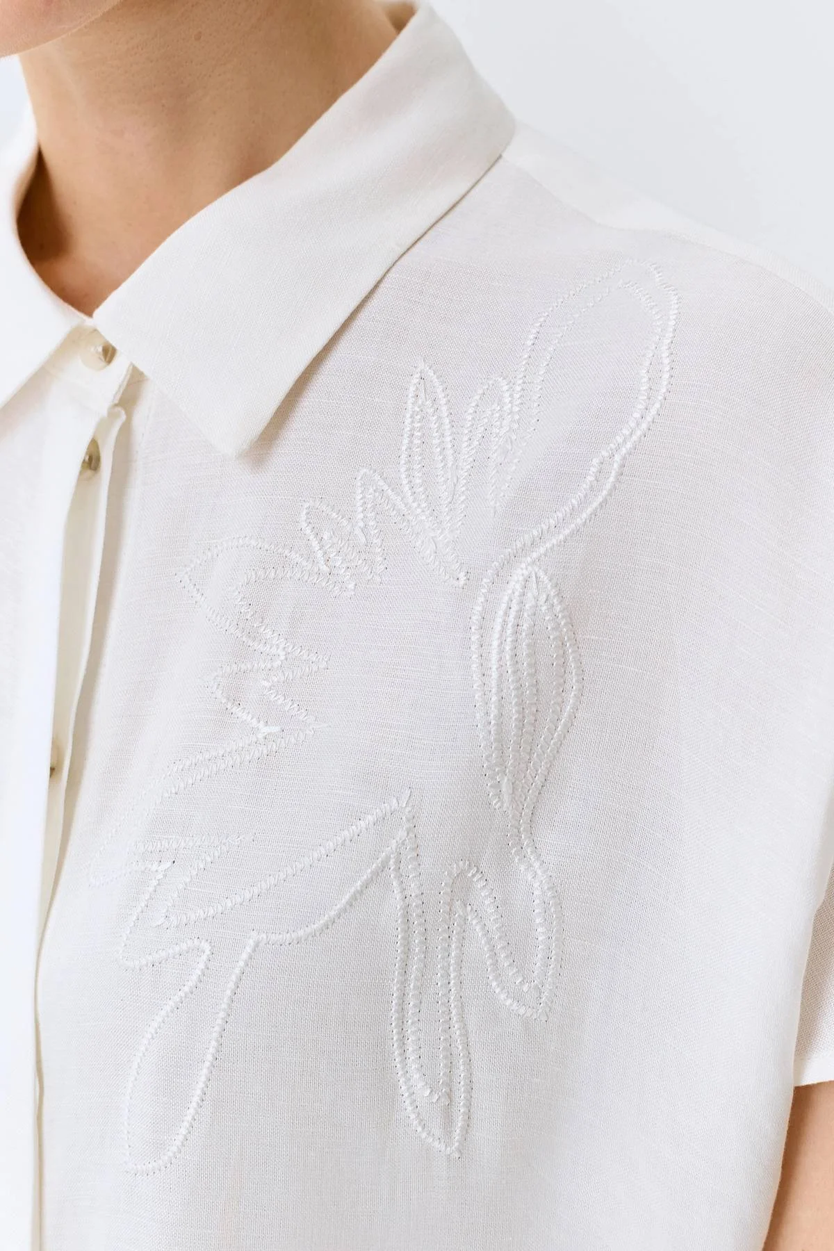 Удлиненная льняная блузка, 36