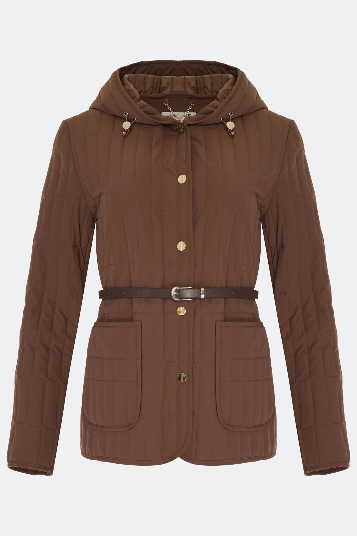 Куртка с тонким ремнем, 52