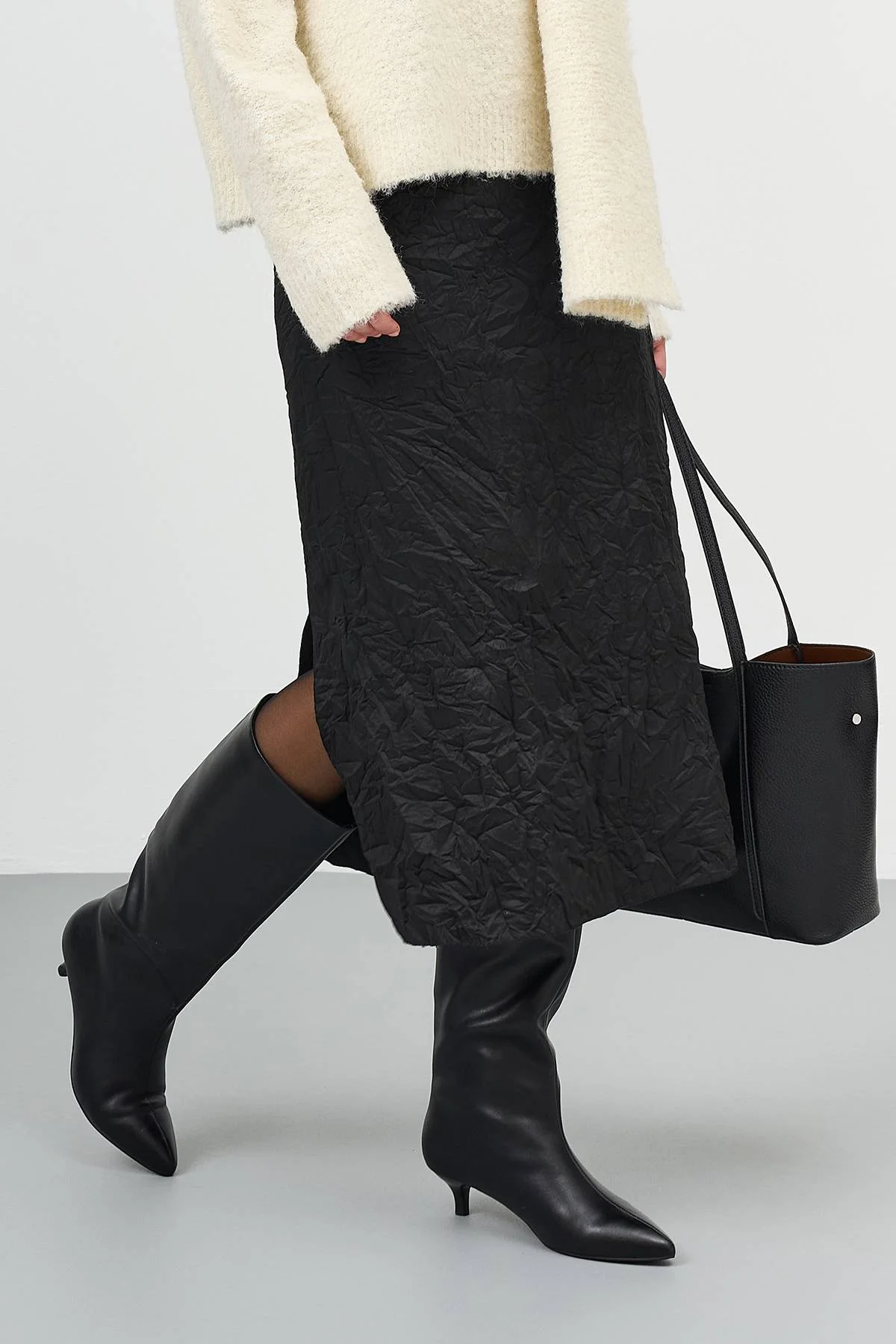 Юбка-плиссе из фактурной ткани, 44