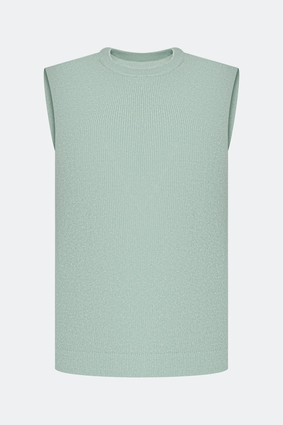 Мятный вязаный топ, 46