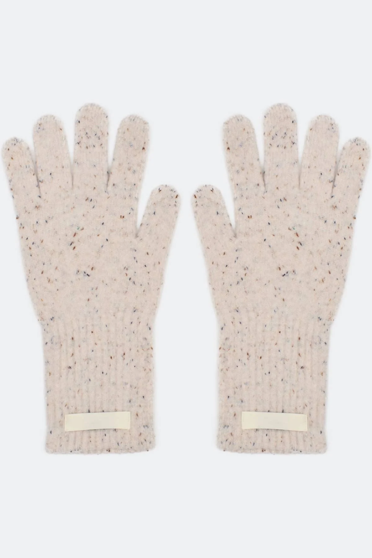 Светлые вязаные перчатки из 100% шерсти, One