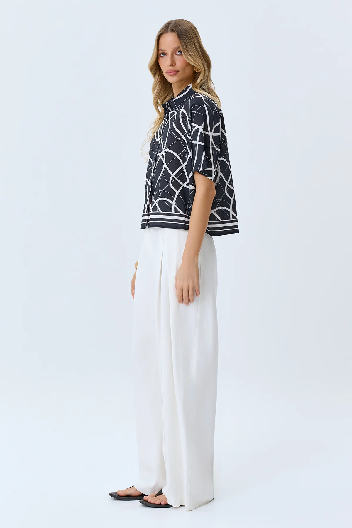 Блузка с абстрактным принтом, 42