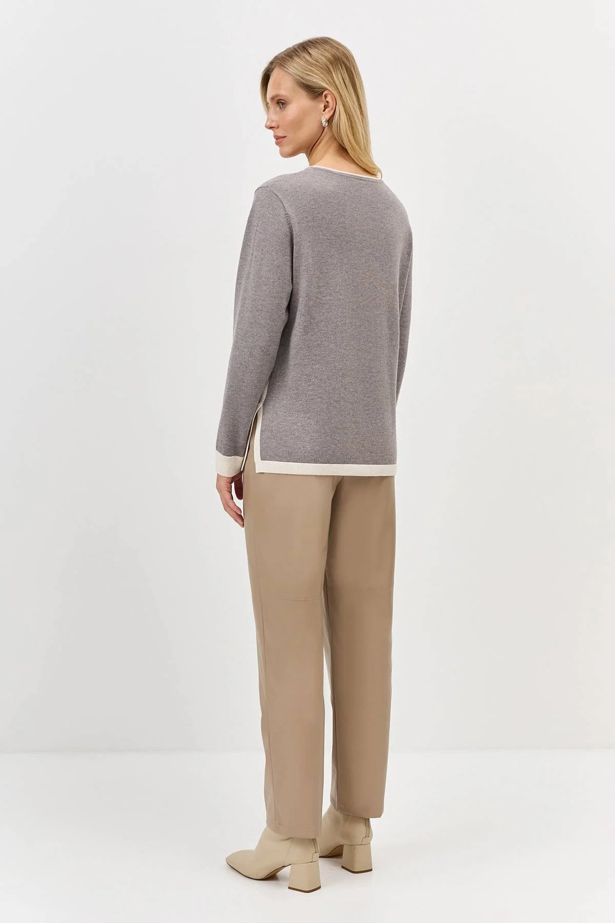 Зауженные брюки из экокожи, 46