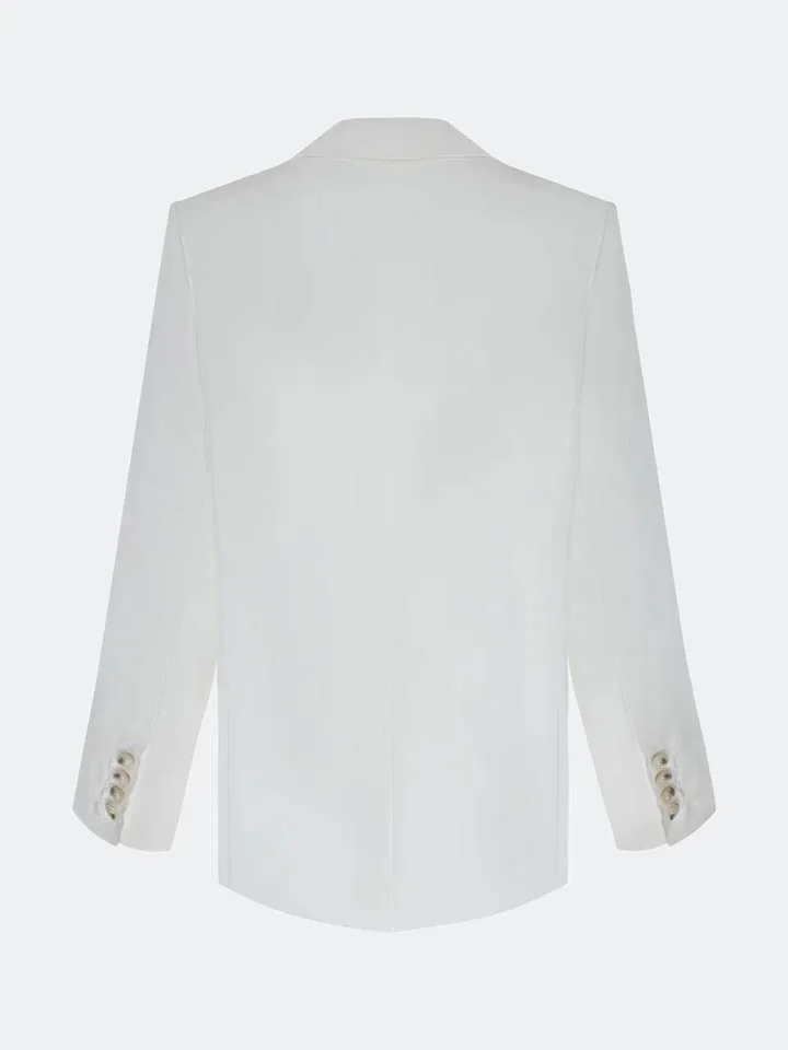 Льняной однобортный жакет, 36