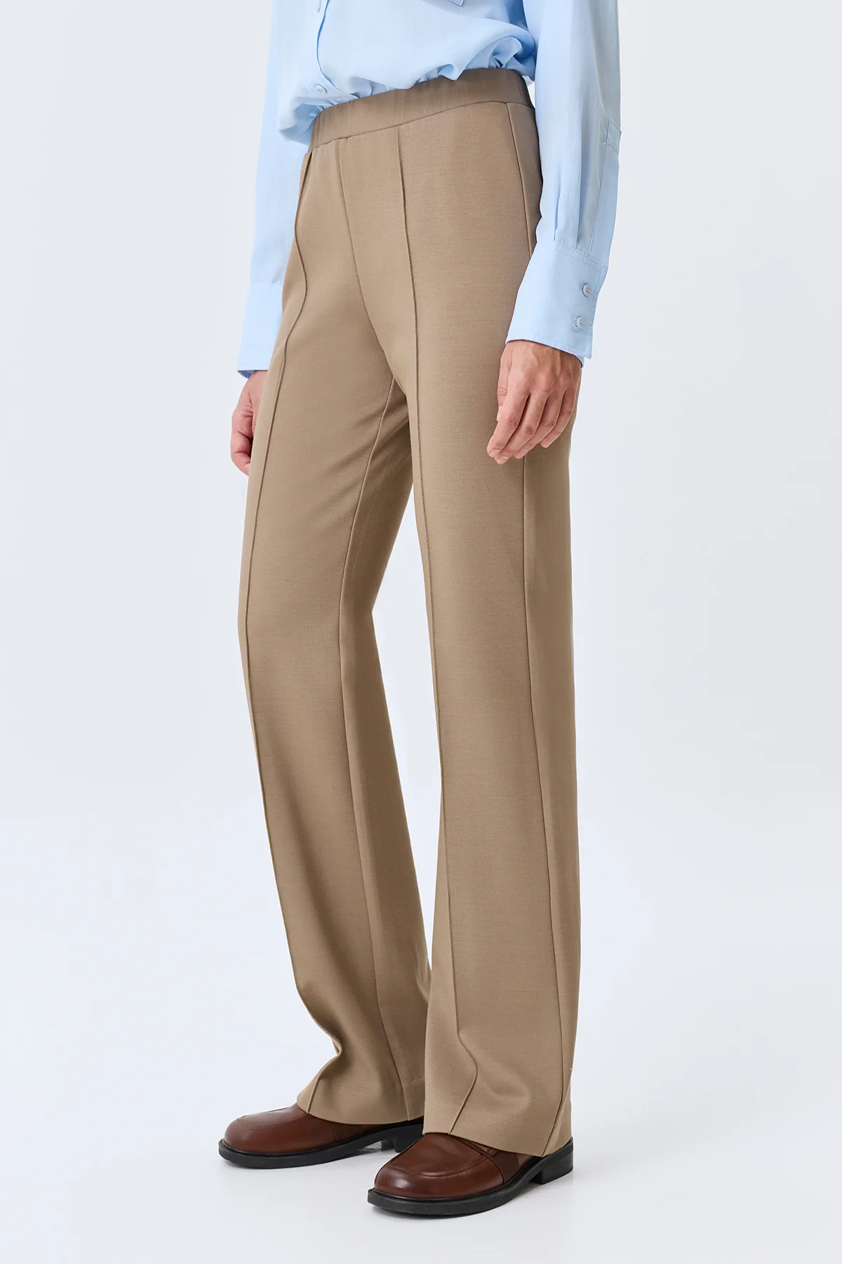 Брюки из джерси с простроченными стрелками, 42