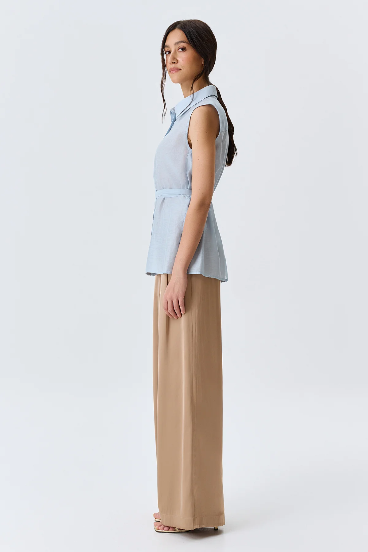 Полупрозрачная блузка из тенселя, 46