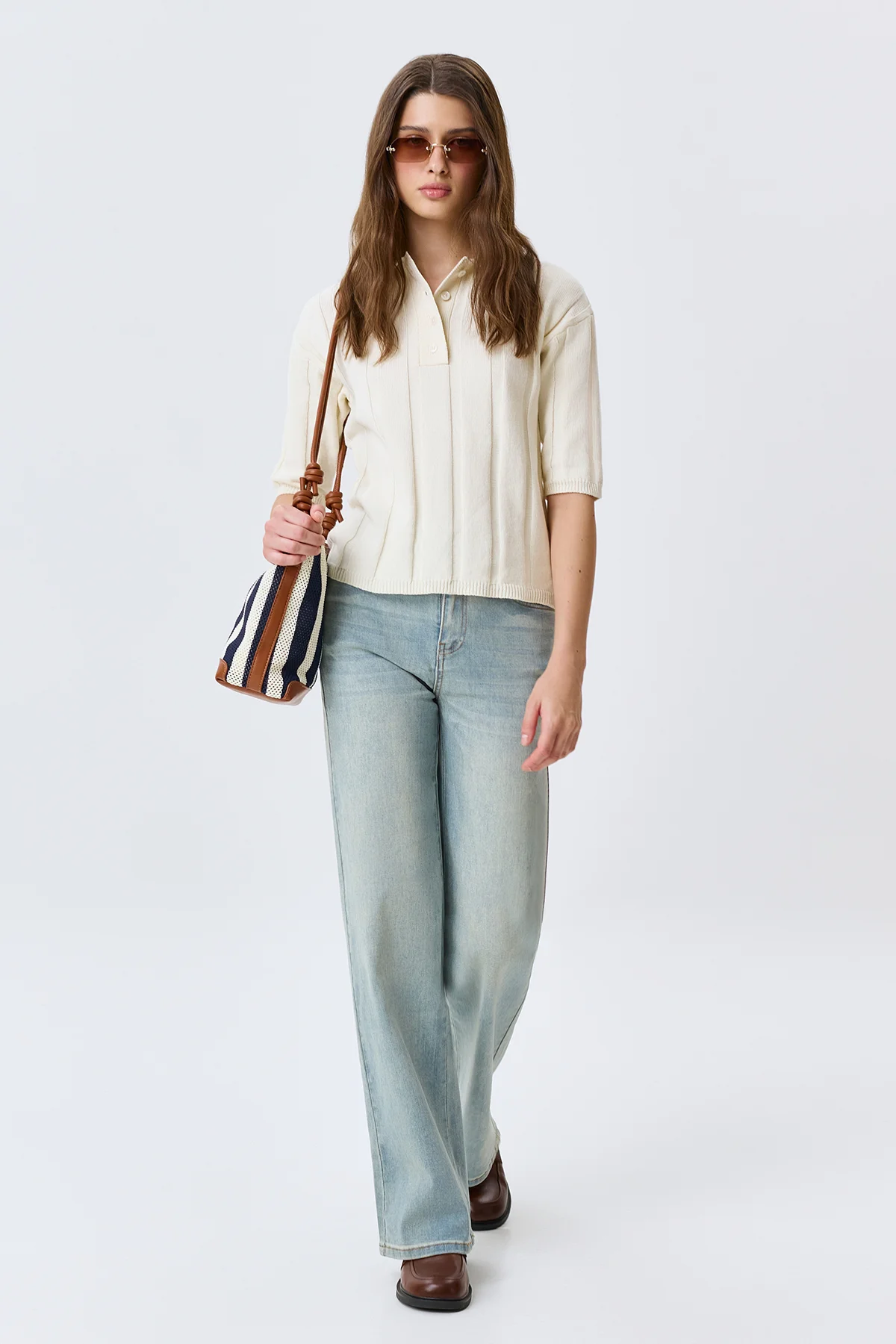 Поло в рубчик из 100% хлопка, 42