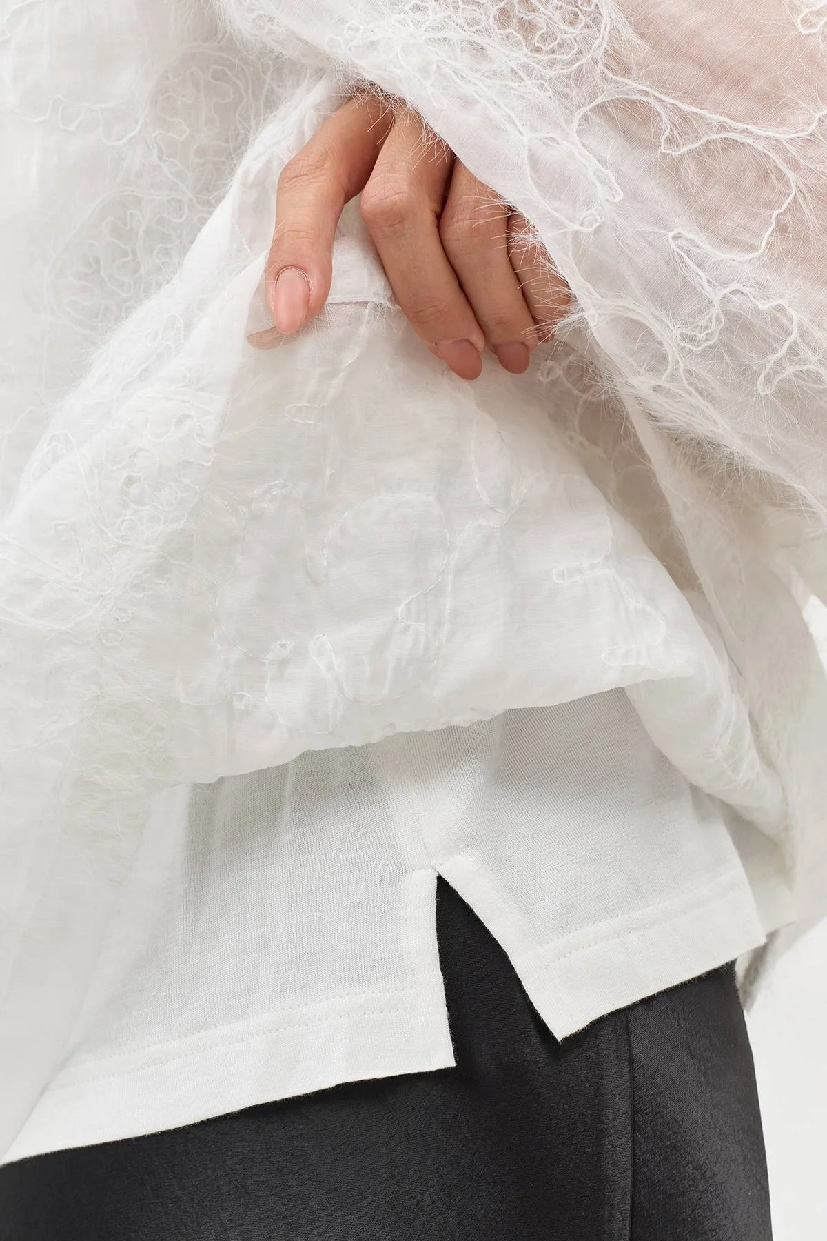 Лимитрированная серия романтичная блузка с вышивкой и ремень, 34