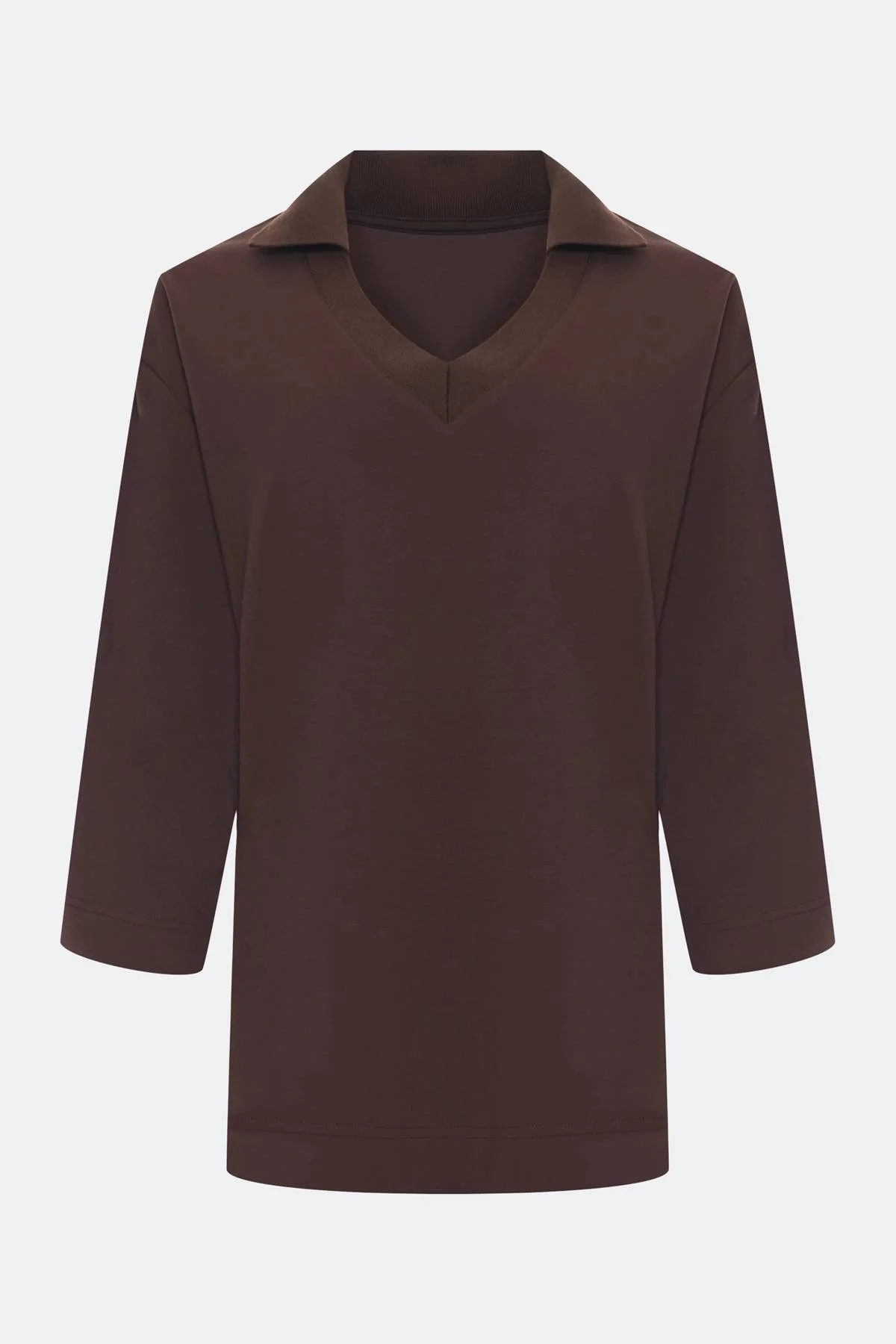 Джемпер из вискозы с воротником-поло, 42