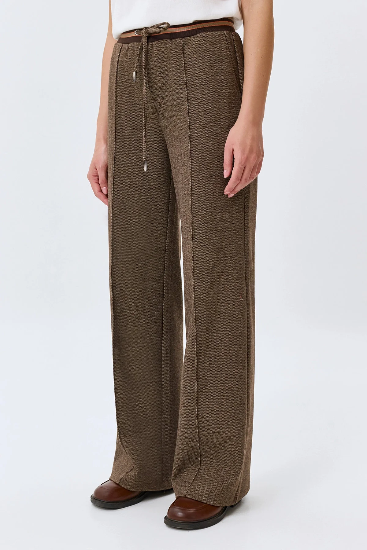 Трикотажные брюки с узором Herringbone, 46
