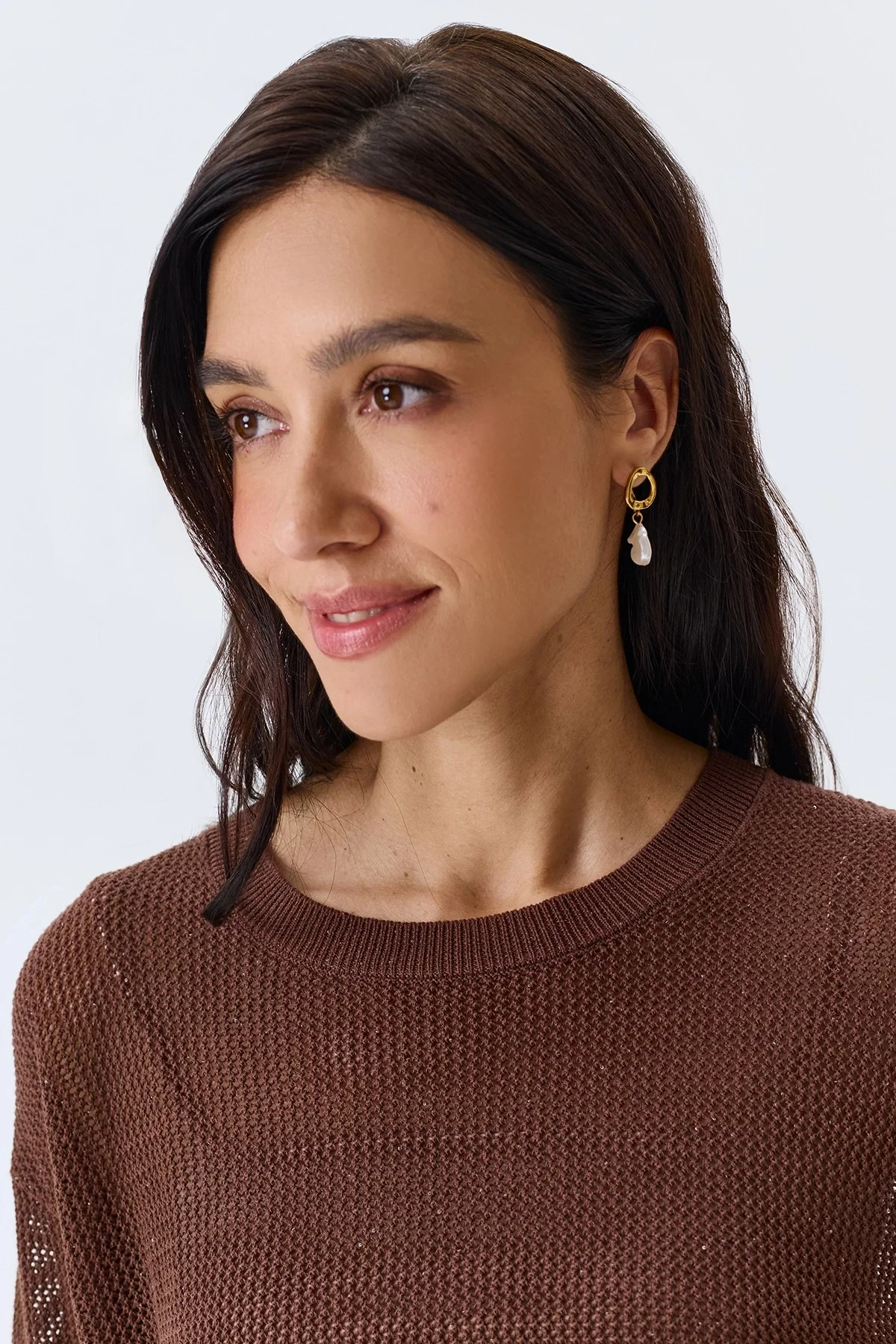 Ажурный джемпер с мерцающими пайетками, 50