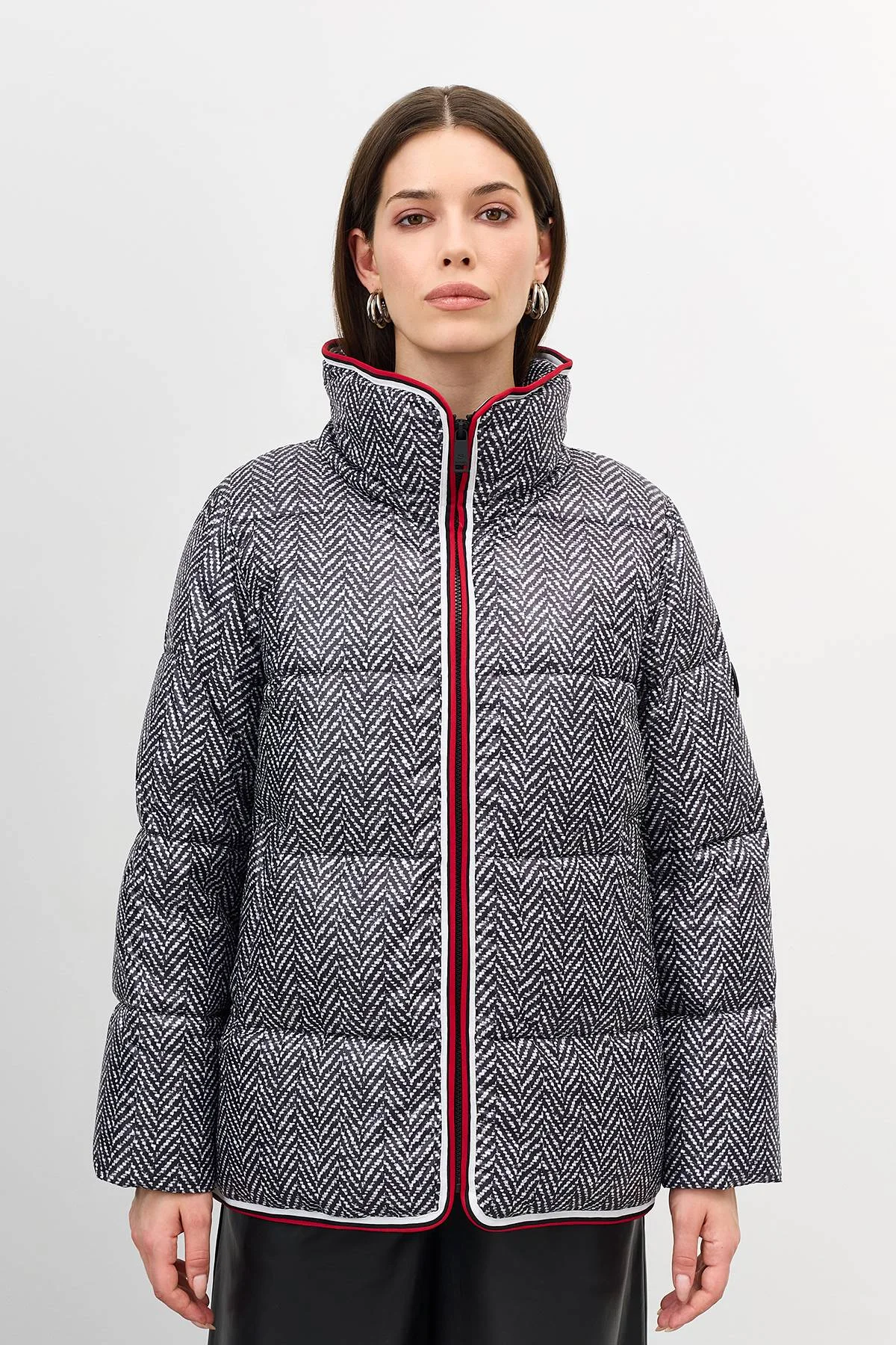 Лимитированная серия комбинированная куртка с принтом и палантин, 52