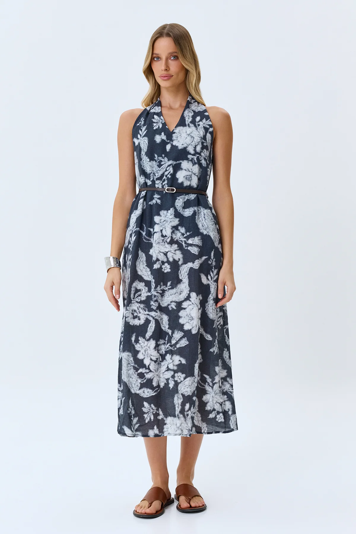 Платье из вискозы с флоральным принтом, 46