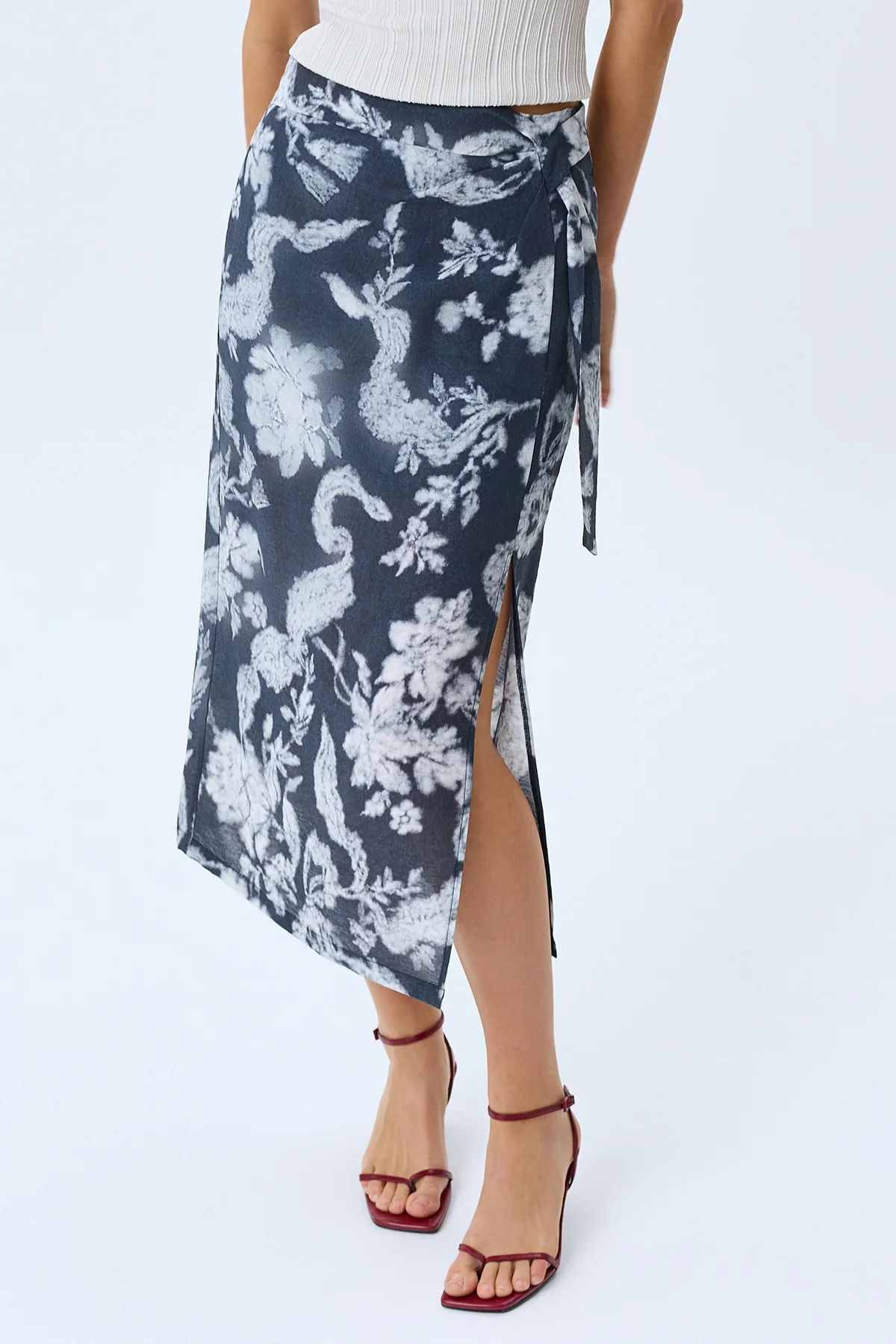 Юбка-миди с имитацией запаха, 50