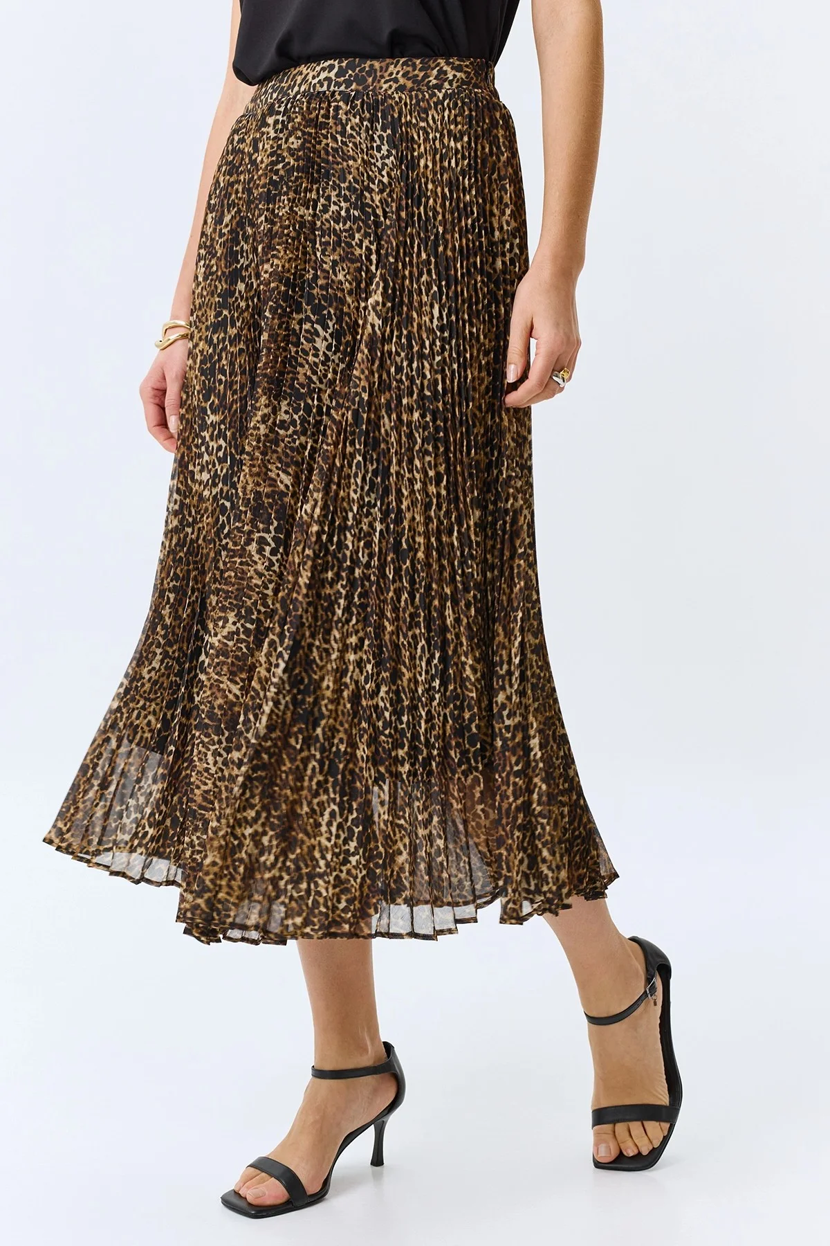 Юбка-плиссе с анималистичным принтом, 36