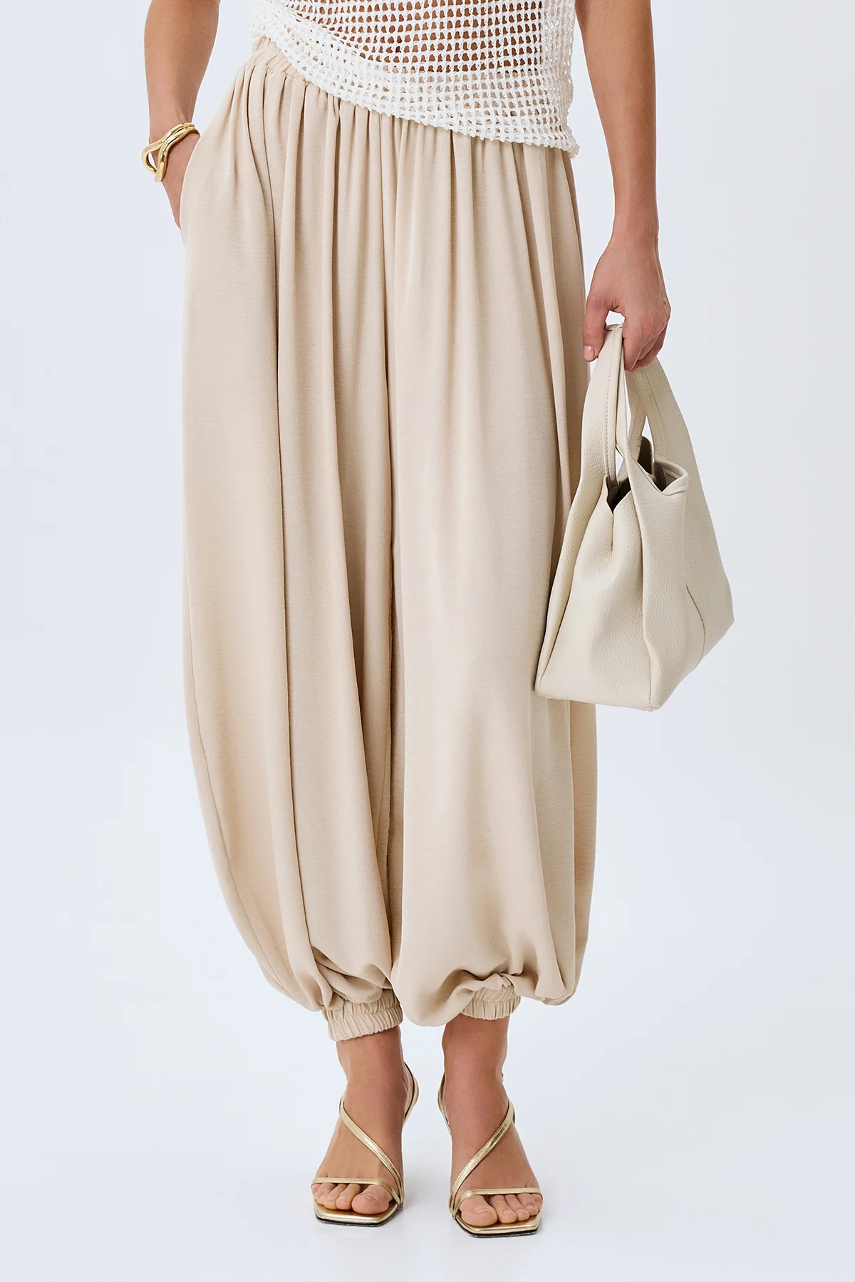 Хлопковые брюки-шаровары, 44