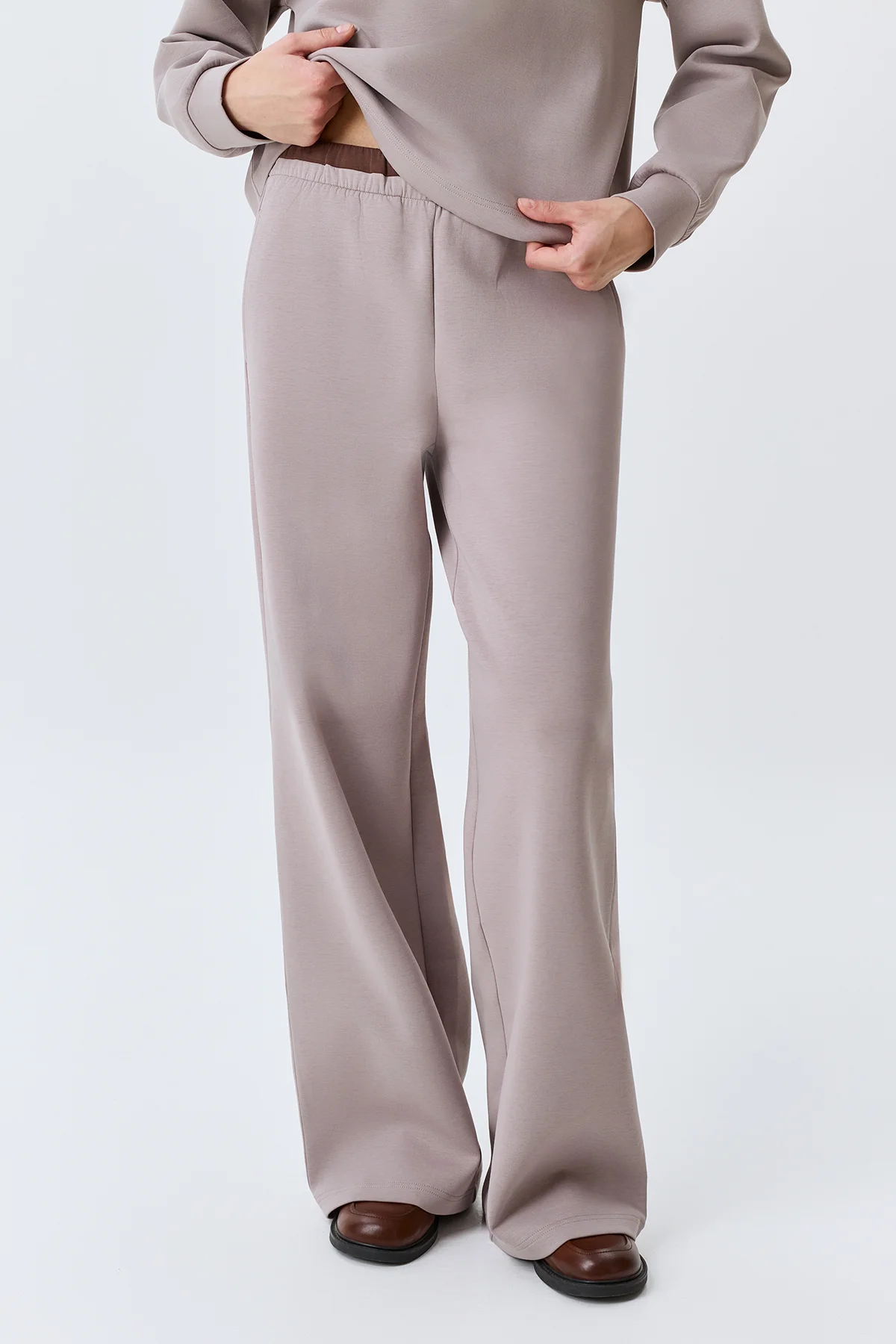 Прямые трикотажные брюки, 42