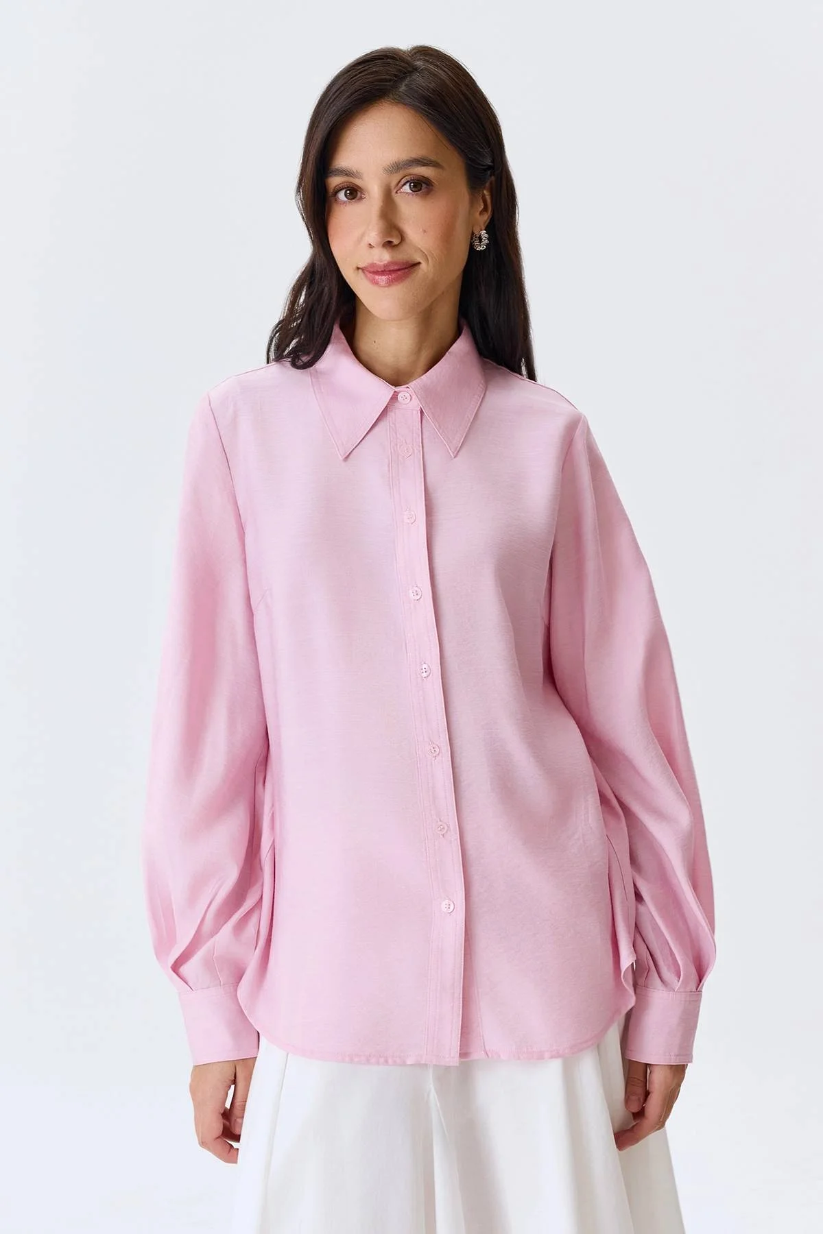 Блузка из вискозы цвета "Baby pink", 46