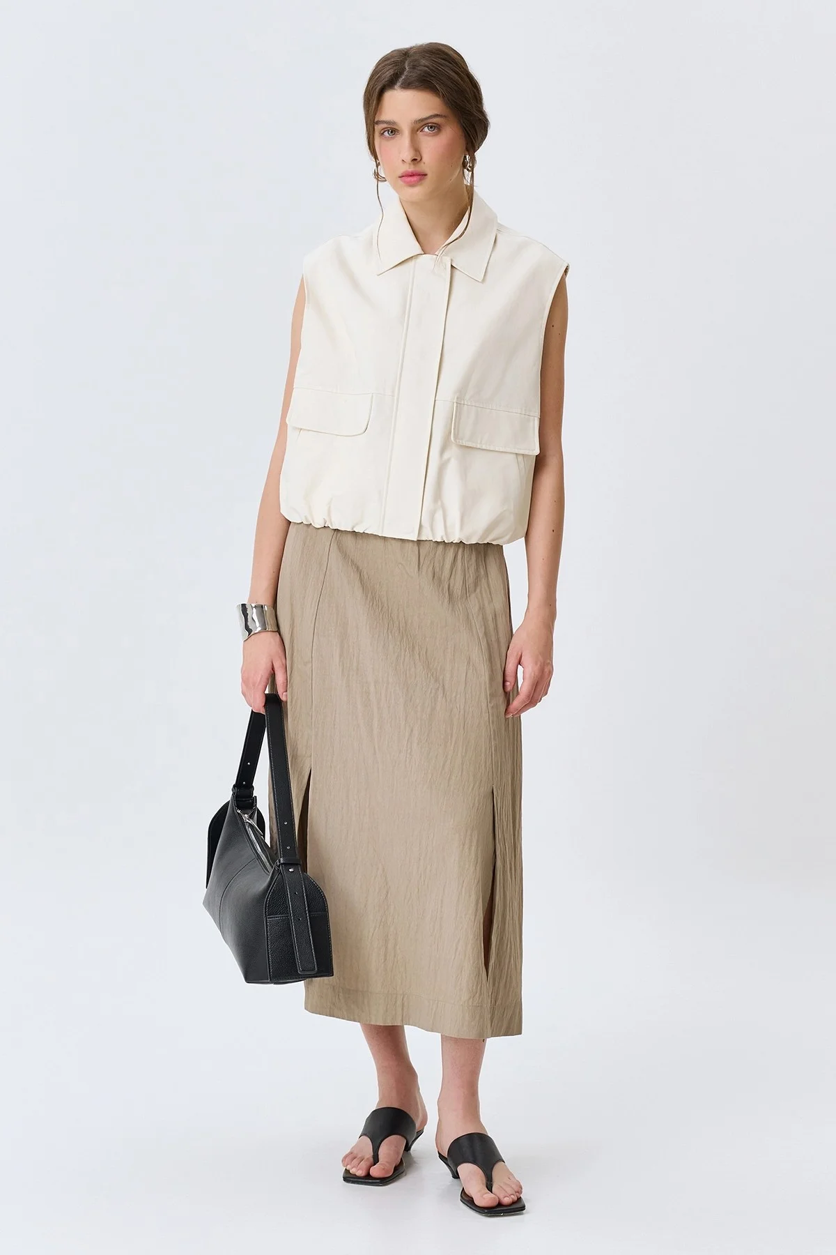 Свободный жилет из 100% хлопка, 40