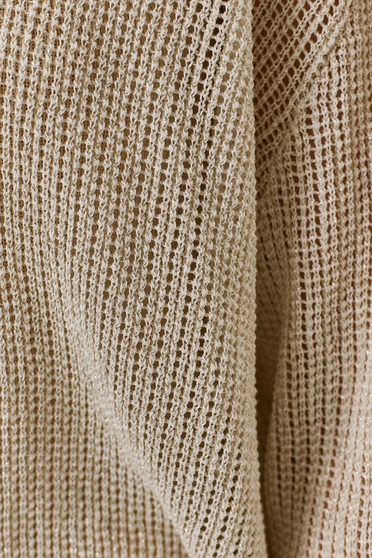 Светлый ажурный комбинированный джемпер, 48