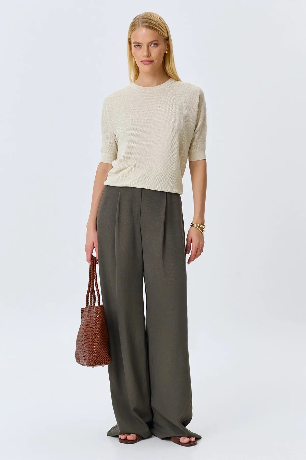 Ажурный джемпер из смесового тенселя, 36