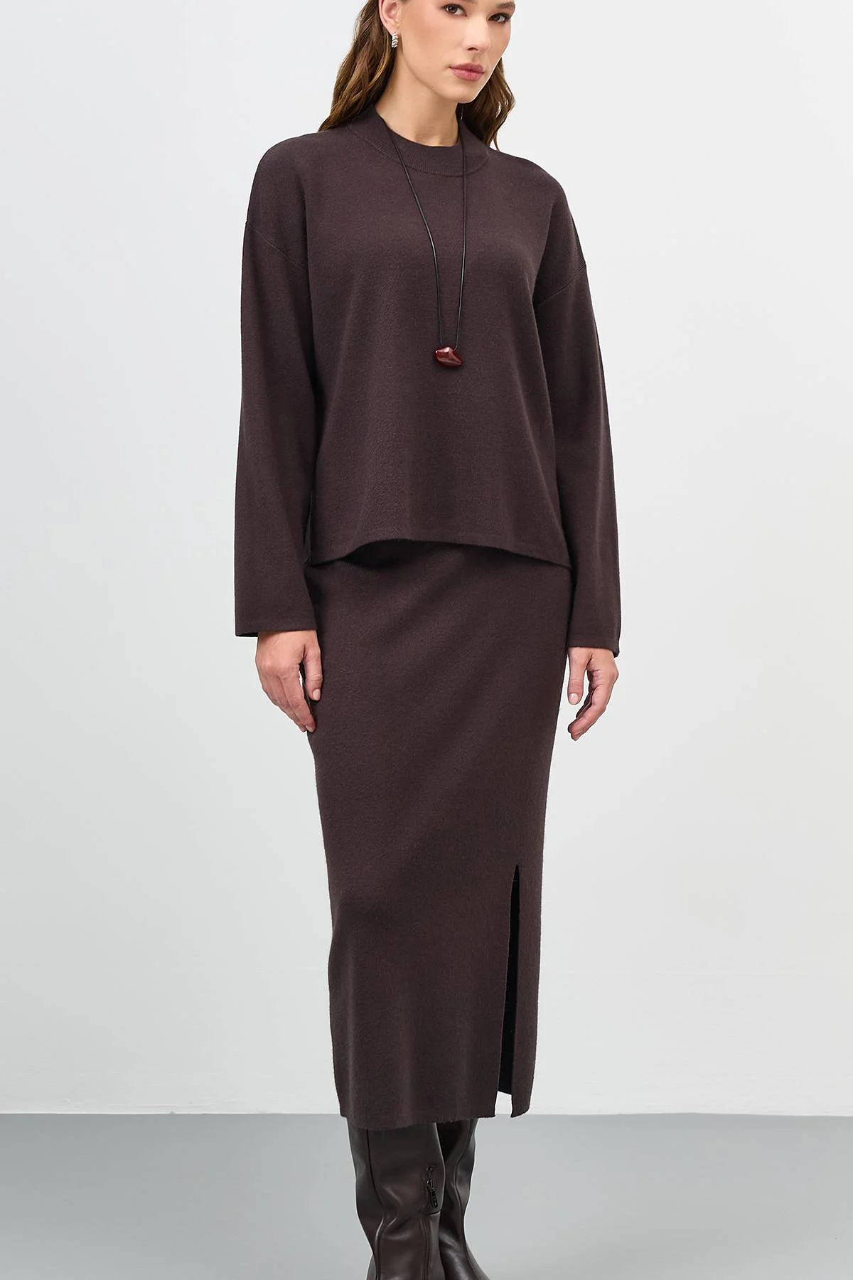 Вязаная юбка-карандаш, 46