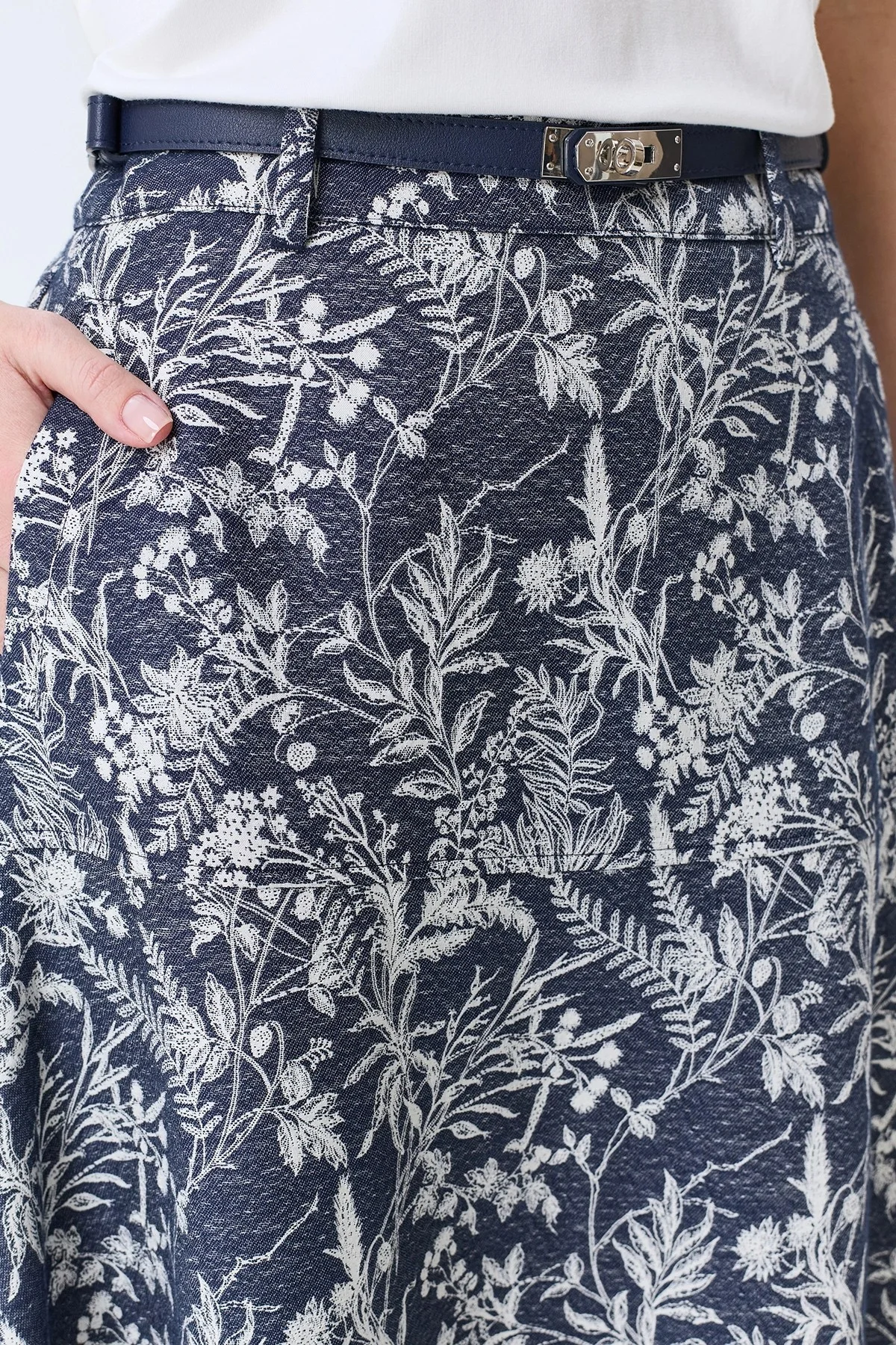 Юбка из жаккардового денима, 40